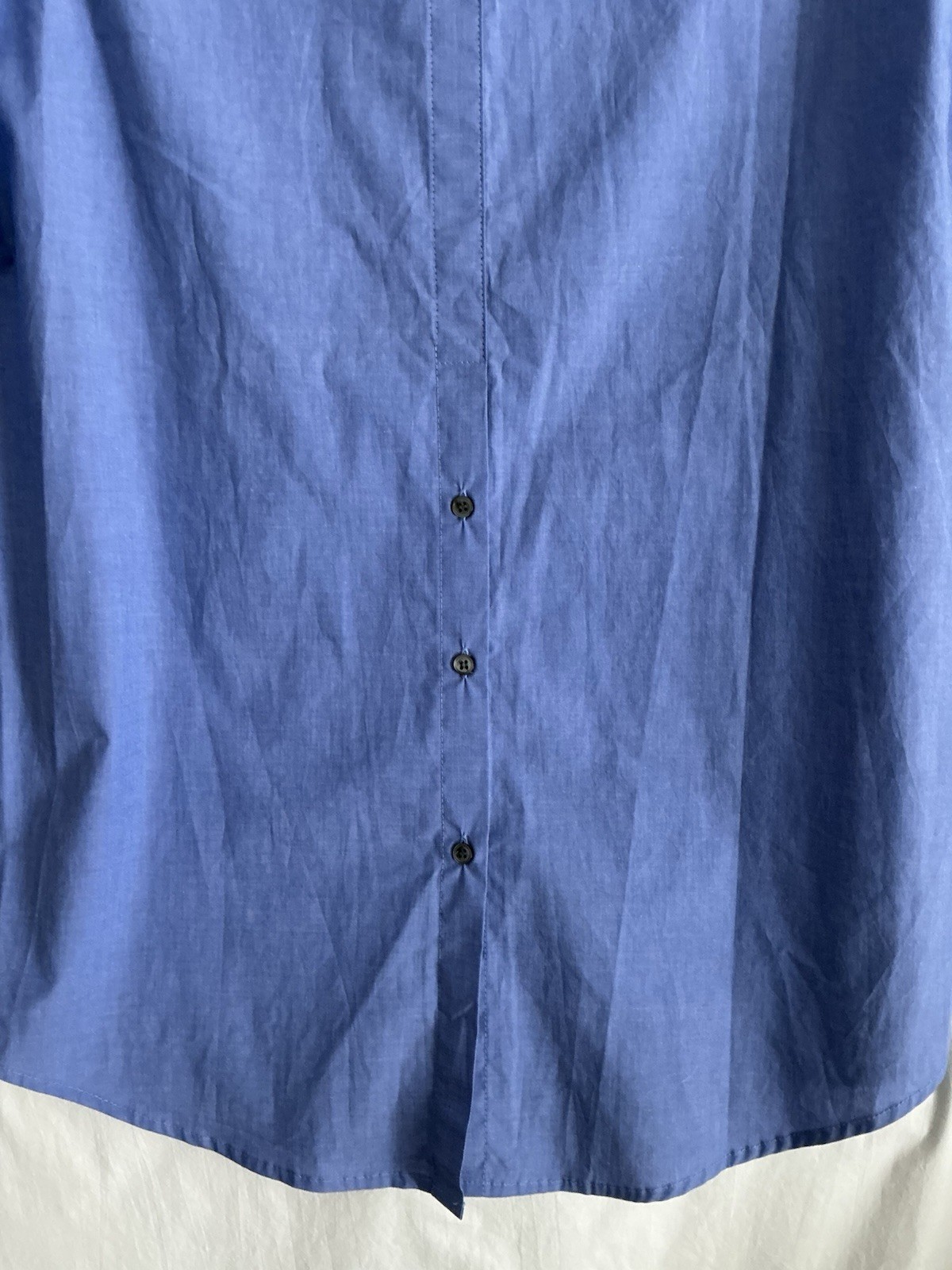 J.McLaughlin Sz Med Shirt Cotton Blue Stretch Button Front Collared Long Sleeve