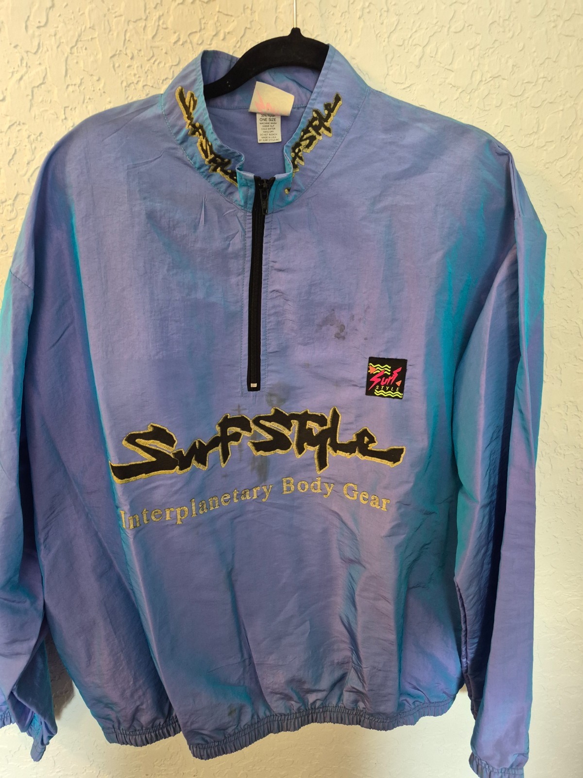 SURF STYLE VTG Pullover Windbreaker Jacket One Size But Looks XL