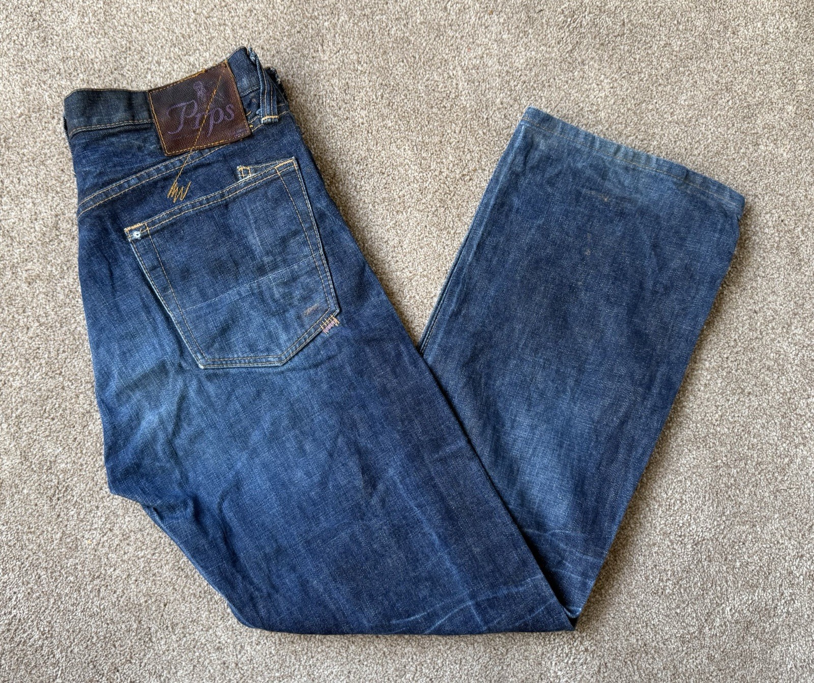 PRPS Made in Japan Rare Graffiti Vintage Dark Wash Distressed Jeans Mens W30/L28