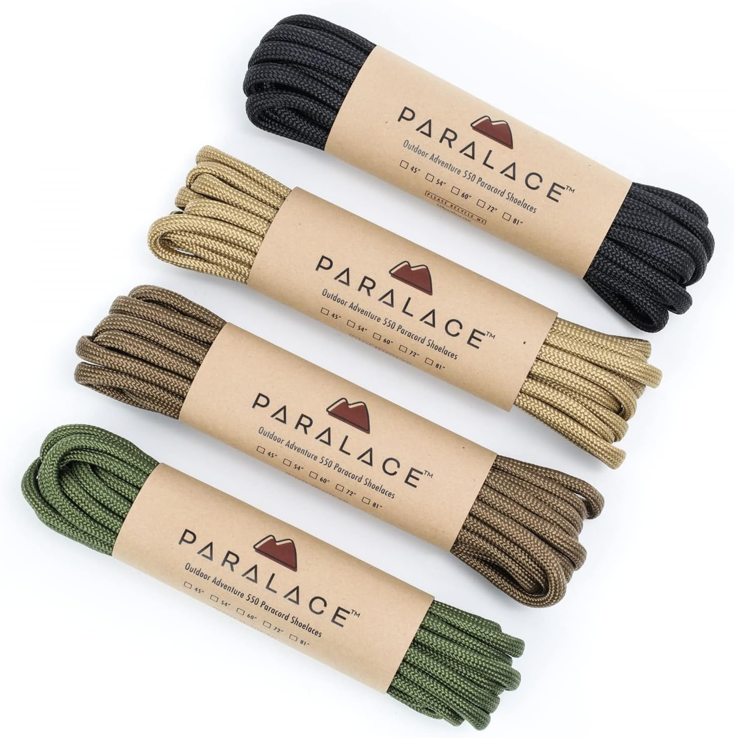 550 Paracord Shoelaces for Hiking Boots and Shoes, 1 Pair