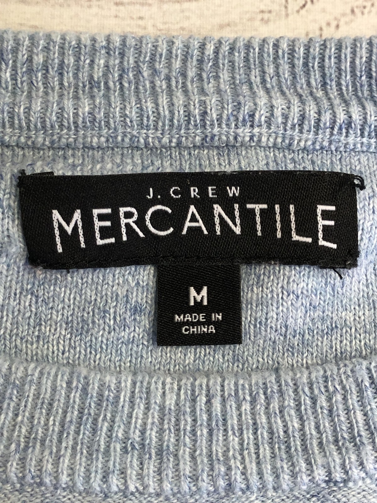 J Crew Mercantile Sweater Mens Medium Blue Cotton Crewneck Knit Pullover