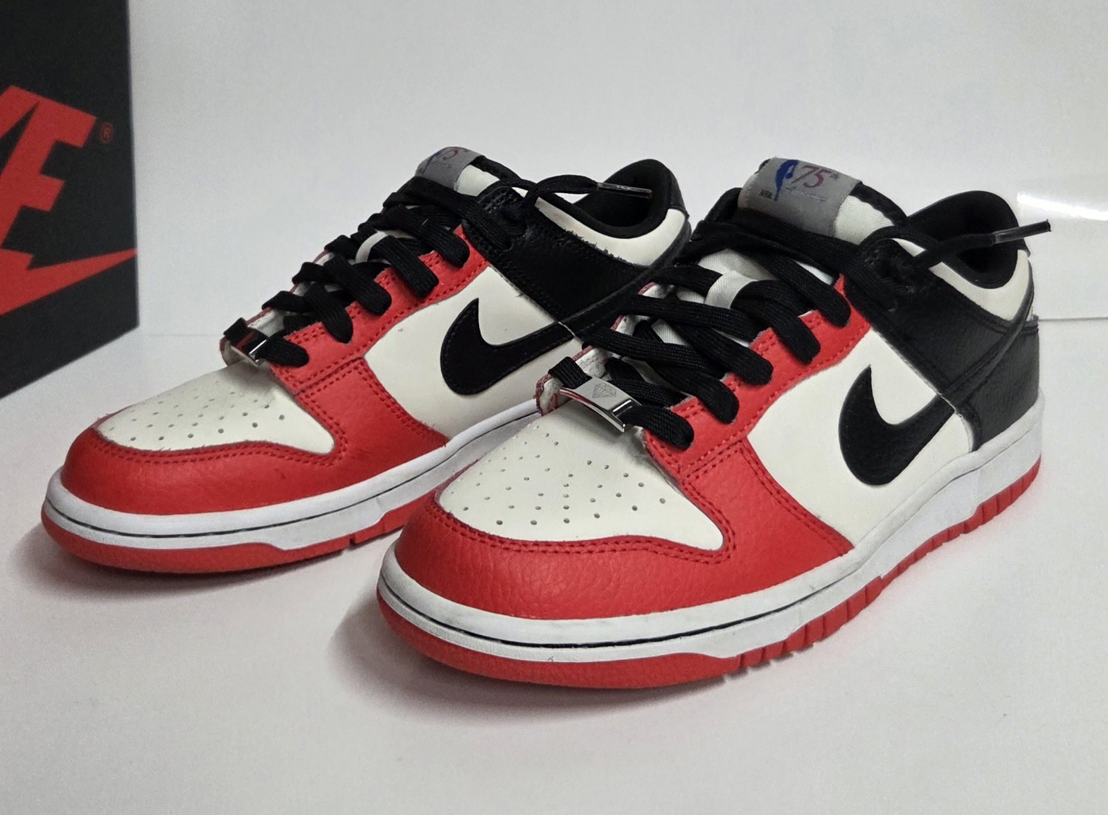 Nike Dunk Low EMB x NBA 75th Anniversary Chicago GS – Size 6.5 Y Or 8 Women’s