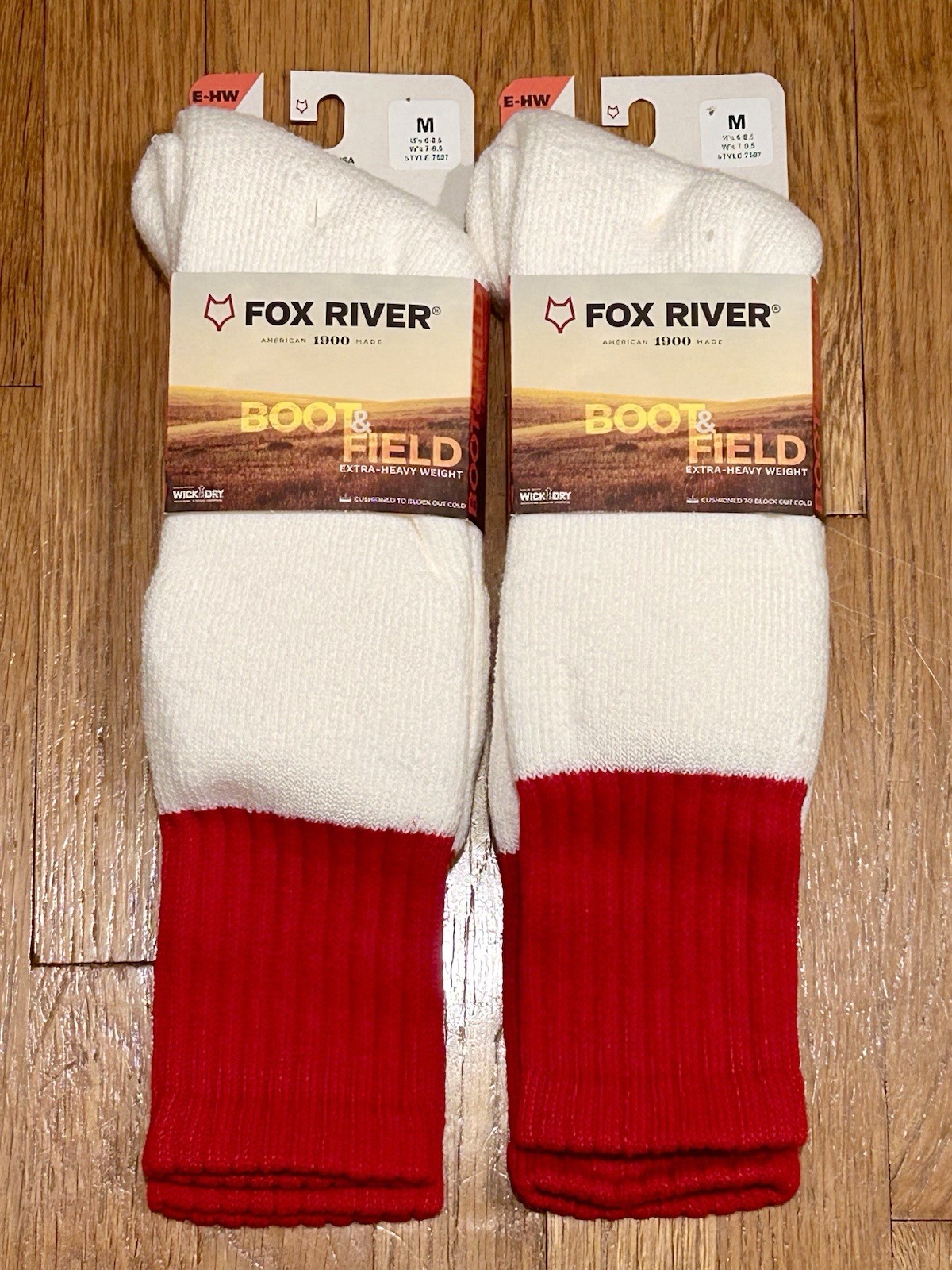 2x Fox River 7587 Over the Calf Extra Heavyweight Wick Dry Thermal Boot Socks M