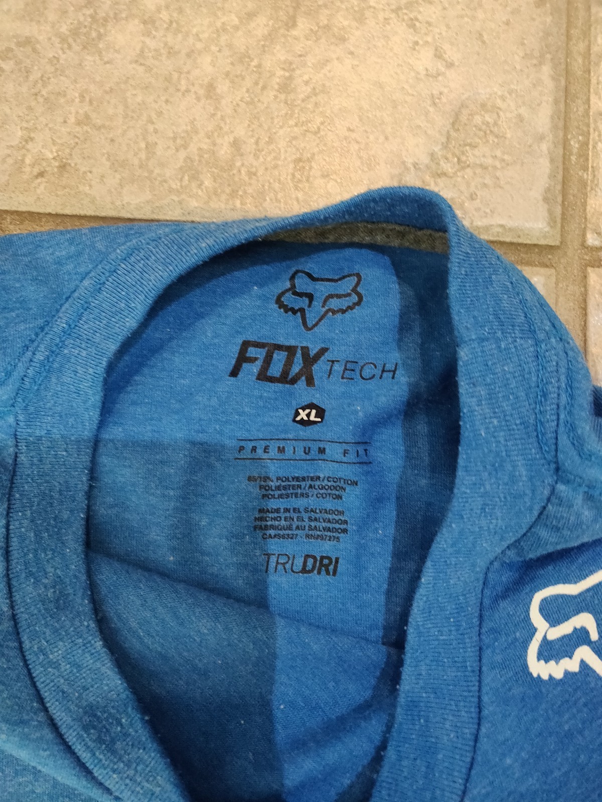 Fox Tech XL Premium Fit Blue Short Sleeve T Shirt