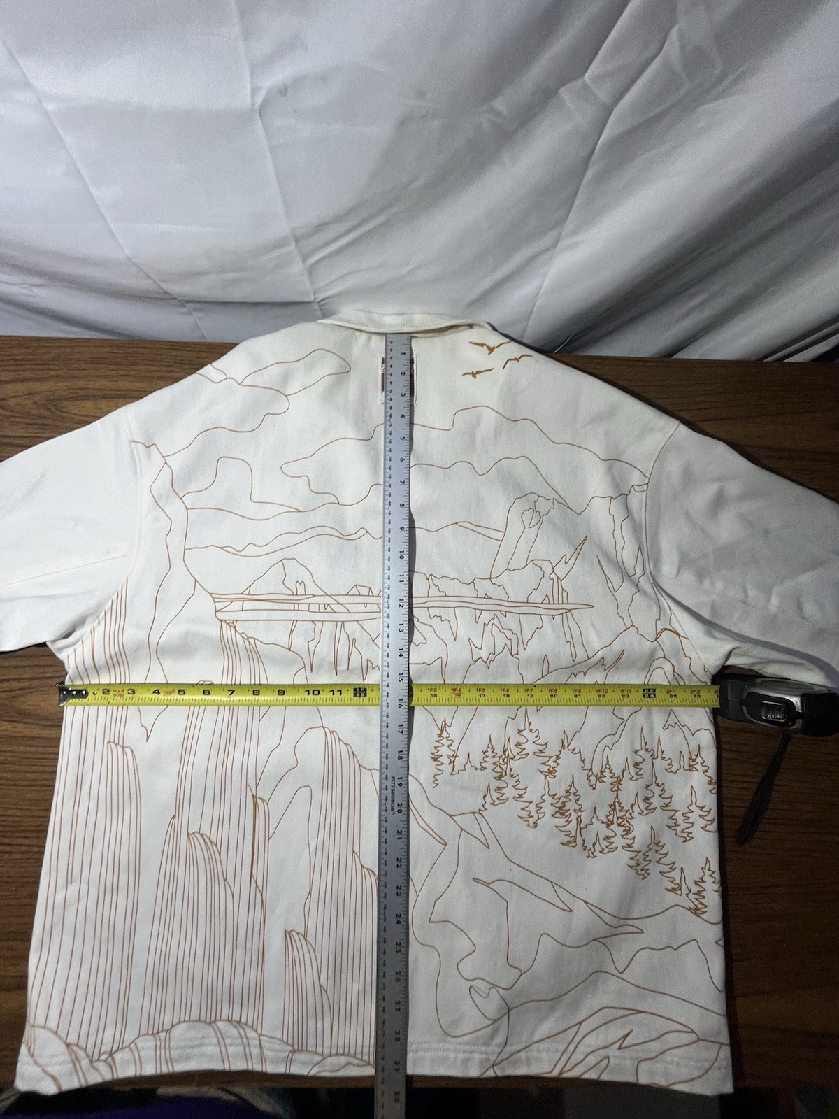 Li-Ning Landscape Print Back Graphic Turn-Down Collar Single-Breasted Jacket XL