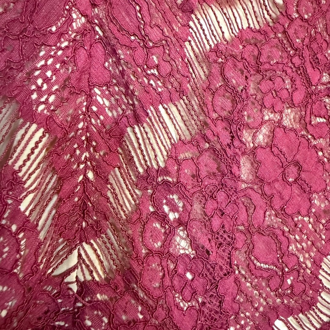 Maeve Anthropologie burgandy lace 3/4 sleeve peplum blouse – small