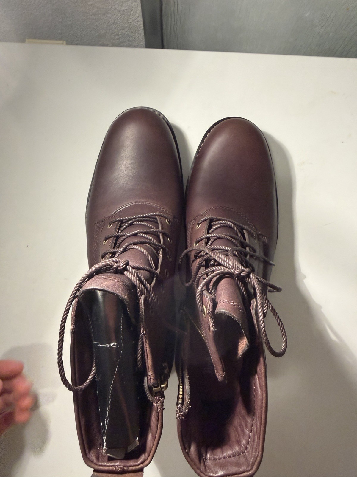 Timberland Earthkeepers Brown Leather Ankle Boots Lace-Up Zip Round Toe US 8.5M