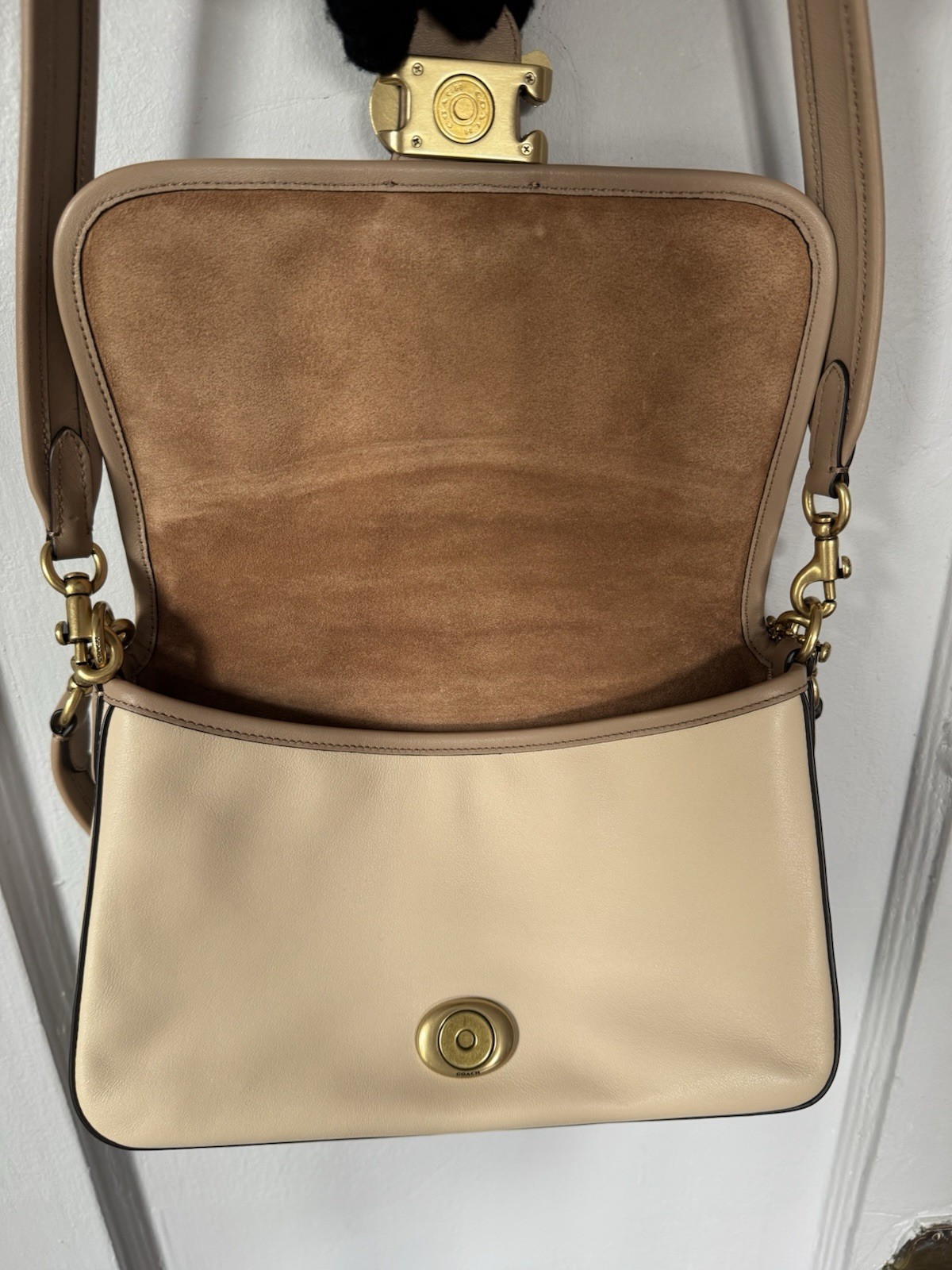 Coach Soft Tabby Color Block Beige Brown Gold Hardware NWOT