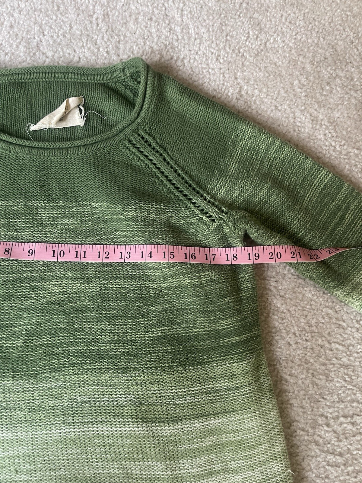 Natural Reflections Green Ombre Scoopneck Knit Sweater size Large