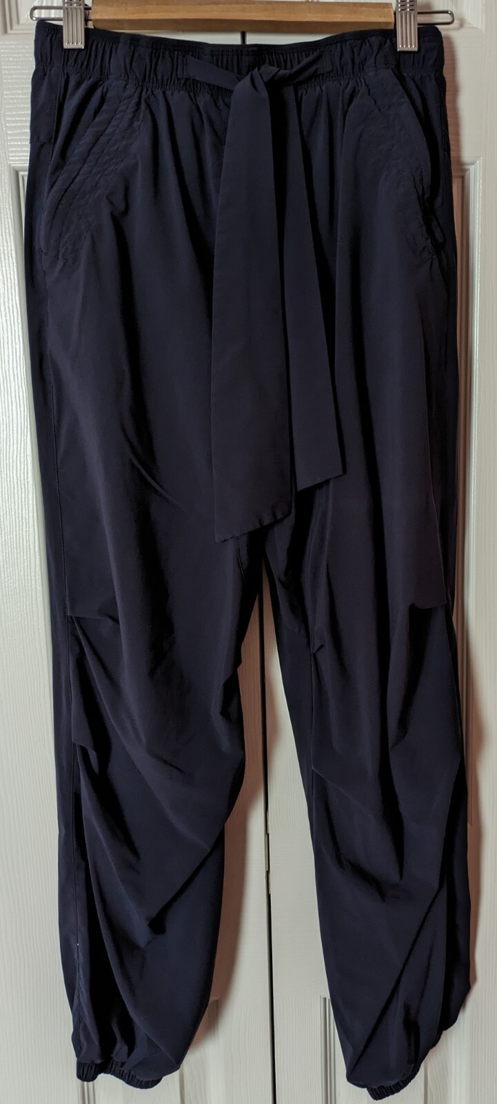 Paskho Serene Travel Casual Pant Women’s Size XS Ultra Comfortable Tie Sash Navy
