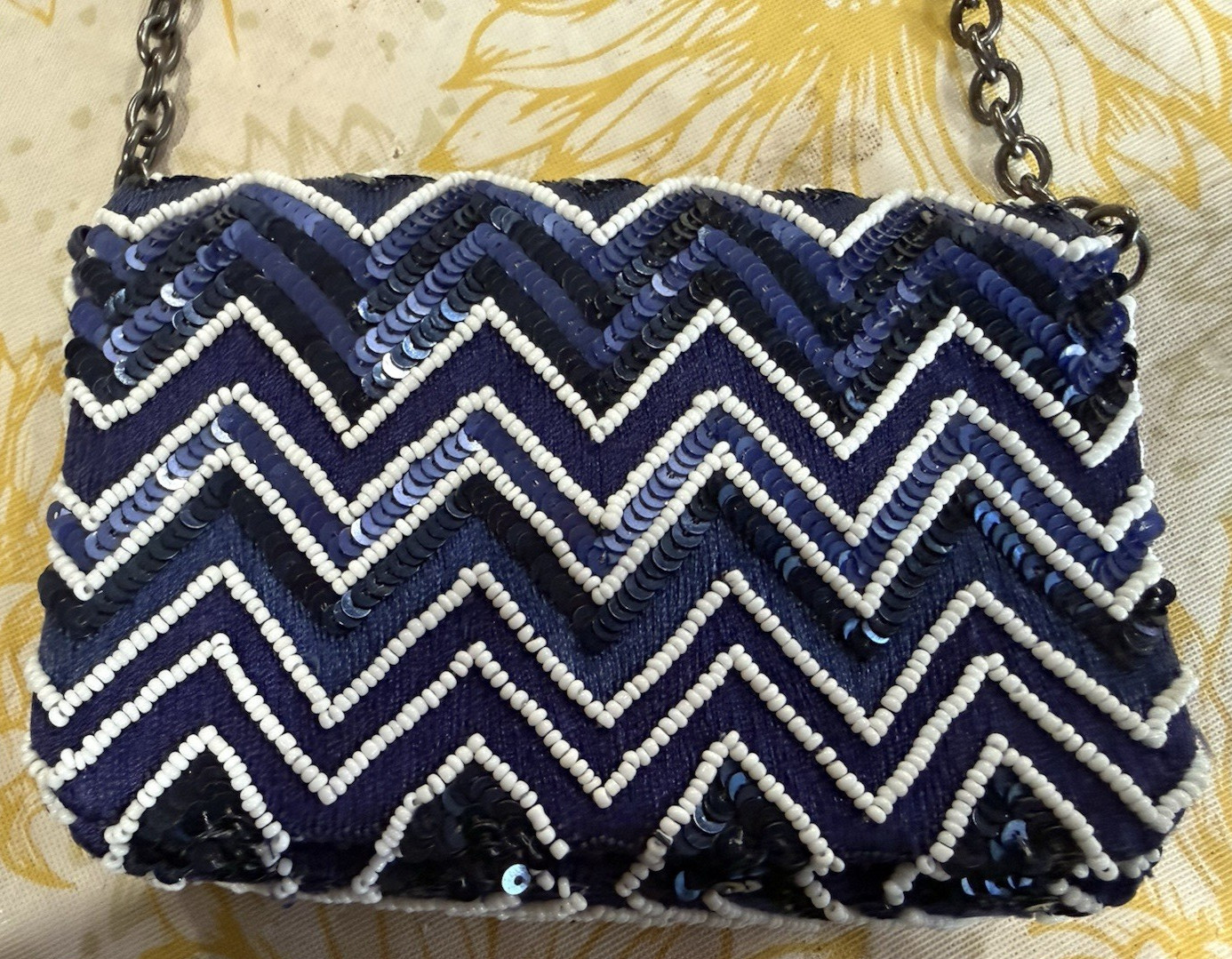 TikTok Viral Handcrafted In India Blue Beaded Handbag~L@@K!!!!