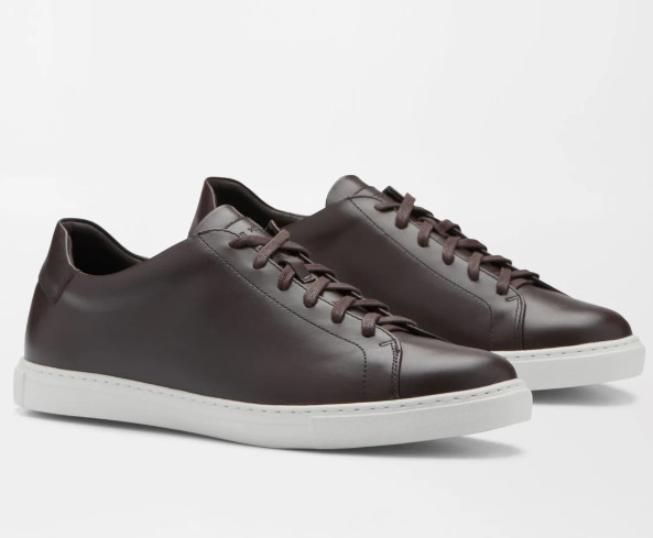 Brand New Peter Millar Casual Leather Sneakers – Men’s Size 10.5 Chocolate