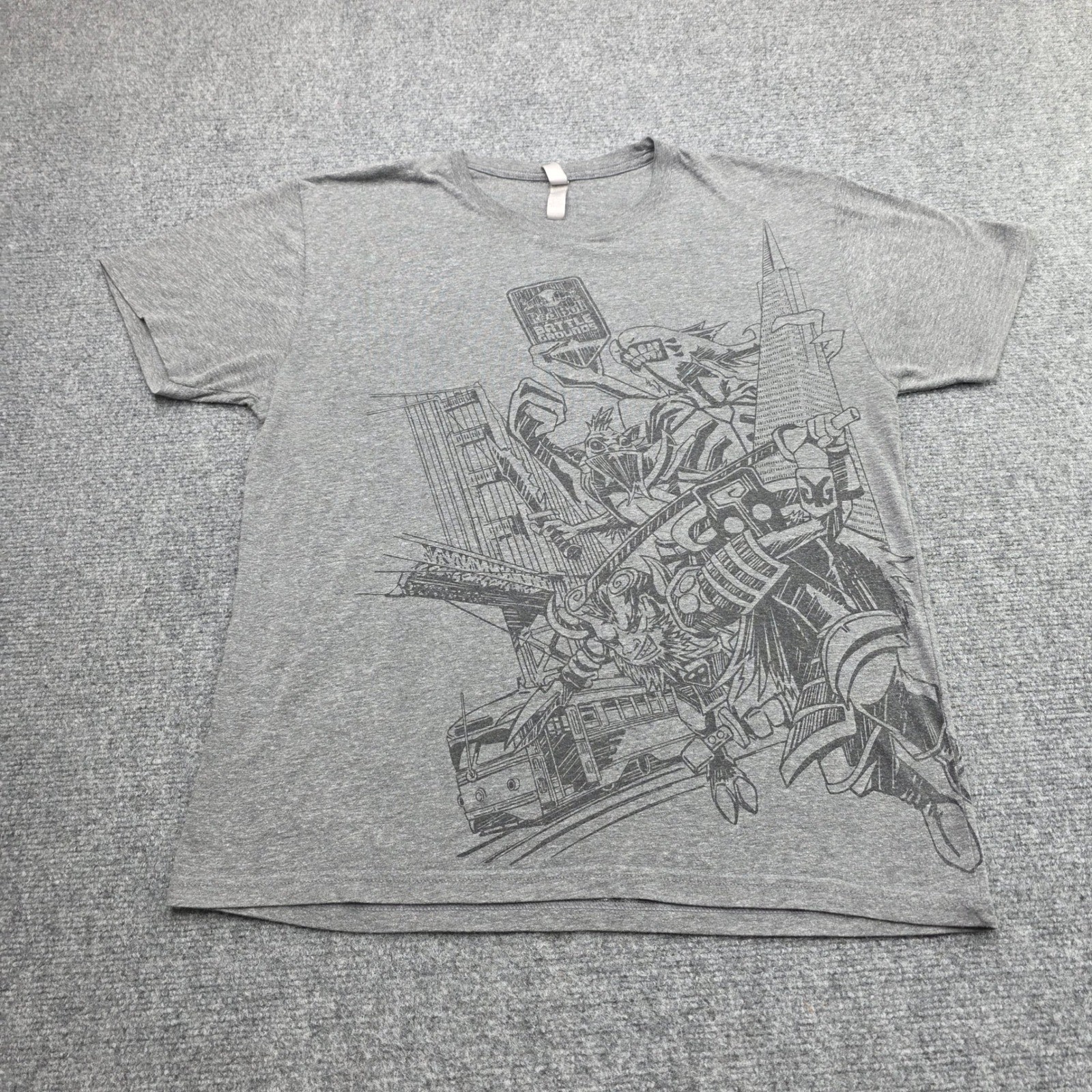 Men’s Large Red Bull Battle Grounds SF Streetcar Graphic T-Shirt Heather Grey