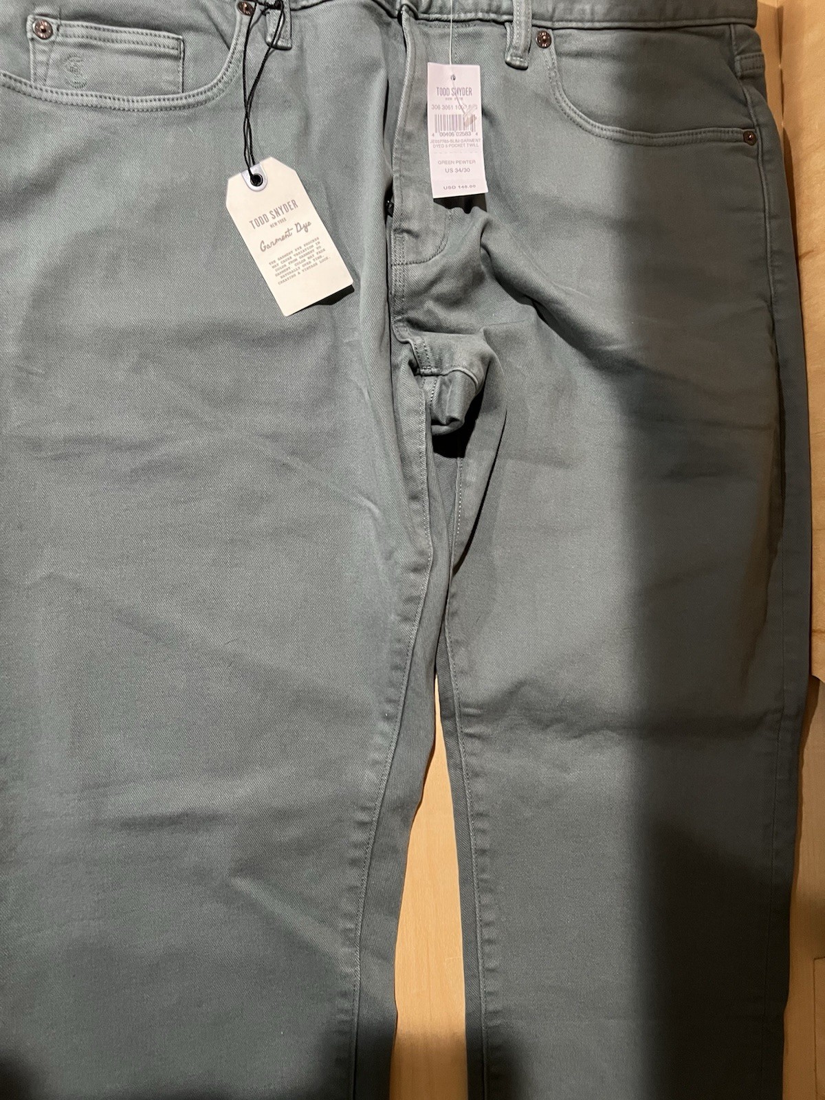 Todd Snyder Green pewter Pants Slim Fit 34×30 – NWT