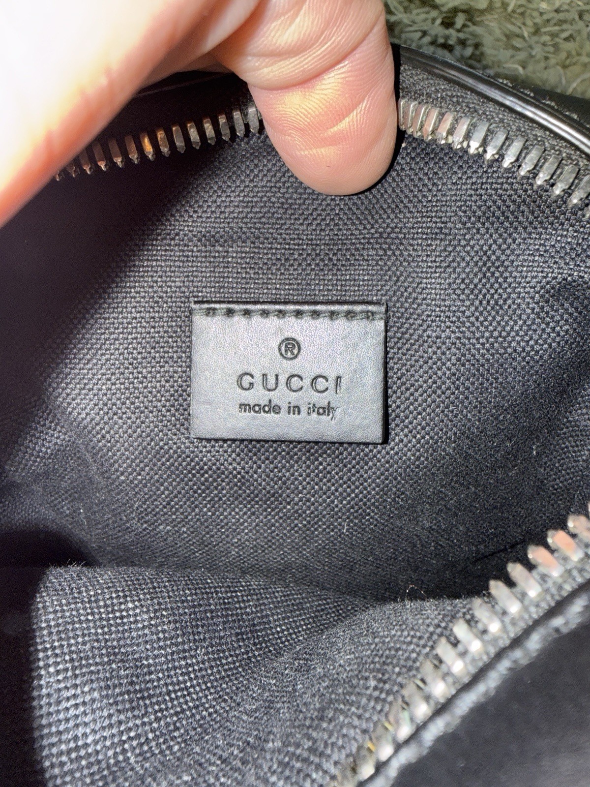 Gucci GG Supreme Crossbody Bag Black PVC Unused Condition