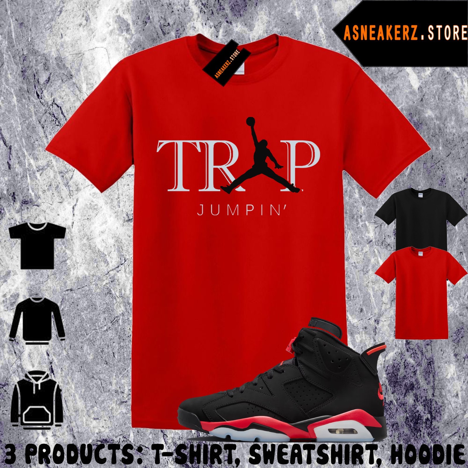 Shirt Matching AJ 6 Infrared Salesman 2026 Match Sneaker Jumpman Trap 6s T-Shirt