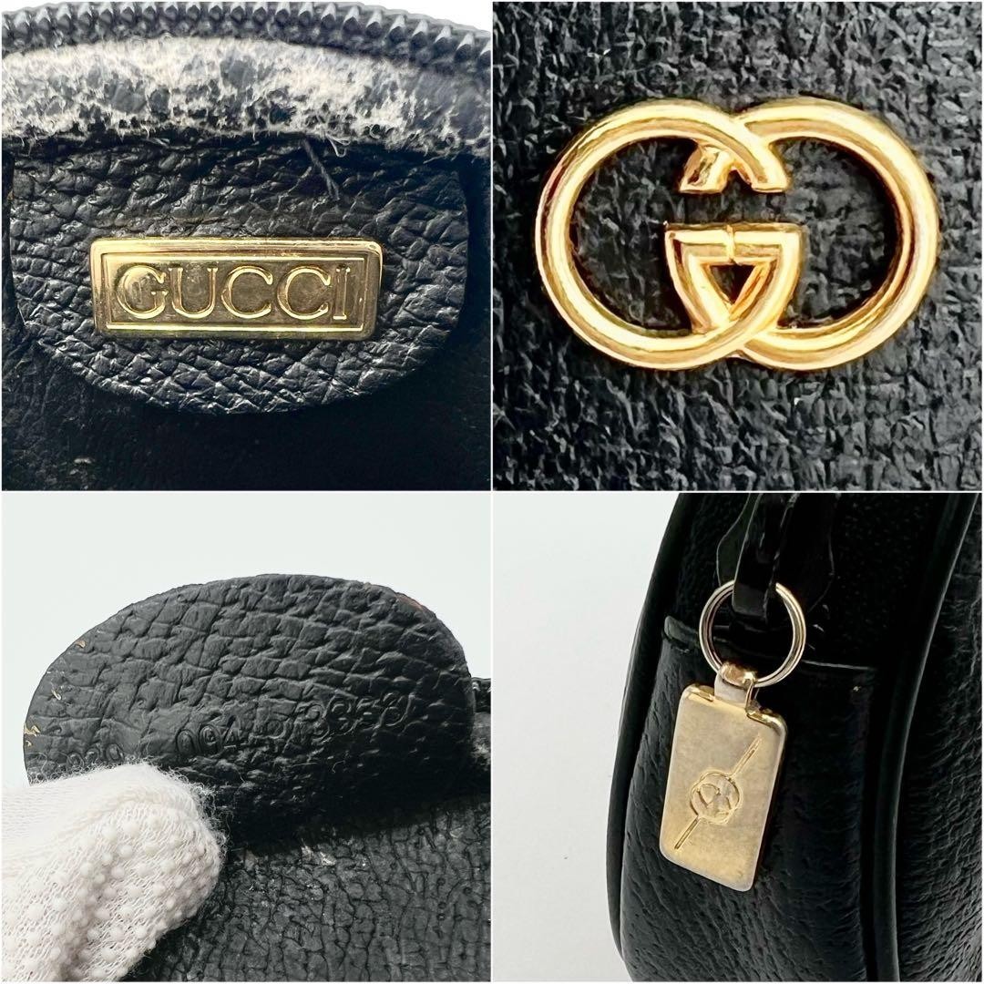GUCCI Vintage Interlocking G Pouch Clutch Bag Black Leather Italy