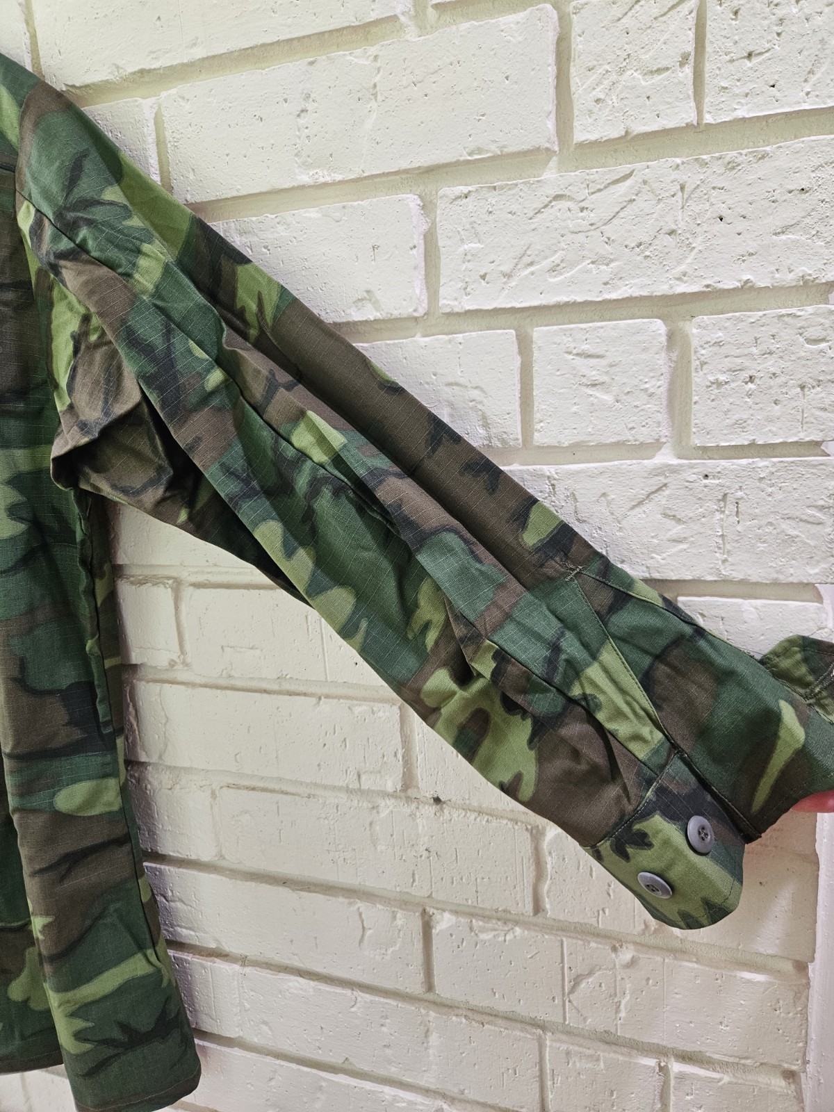 Vtg Vietnam Era ERDL Jungle Jacket Fatigue Poplin Med-Reg/ Mint-New Old Stock