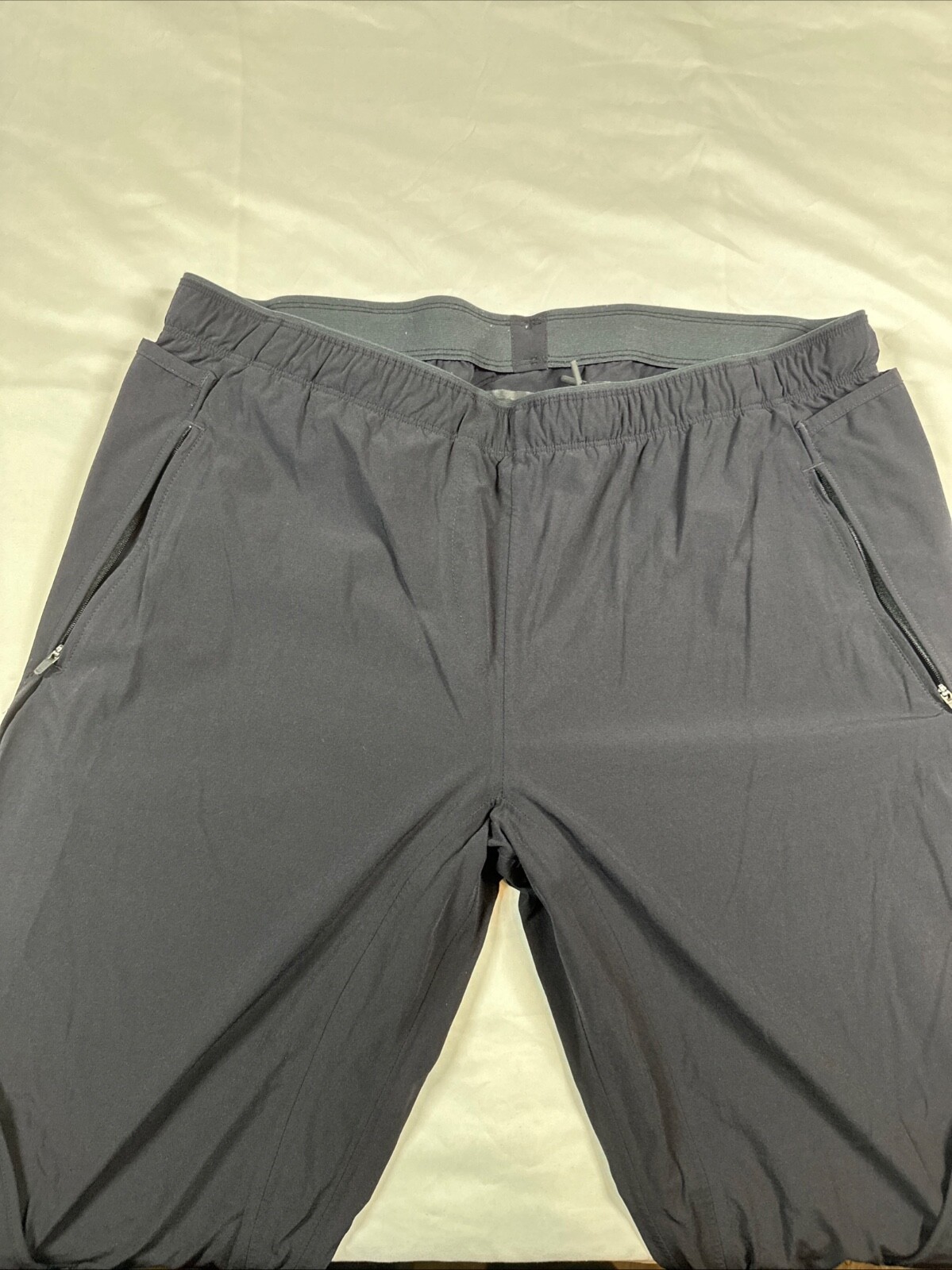 Paskho Pants Black Travel Comfort Leisure Pants Zip Fly Drawstring XXL