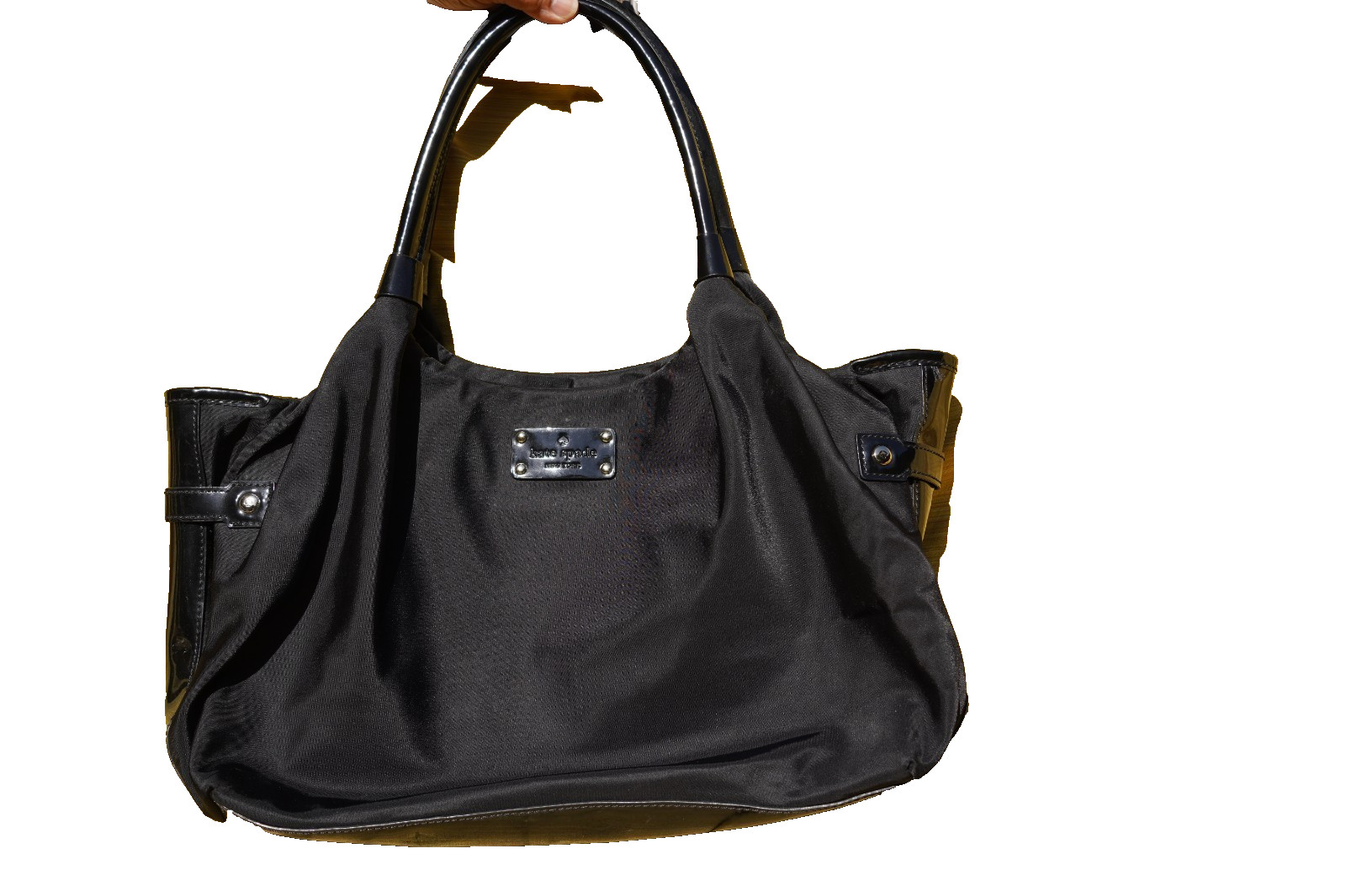 Kate Spade Authentic Handbag Purse Black Polka Dots, medium size