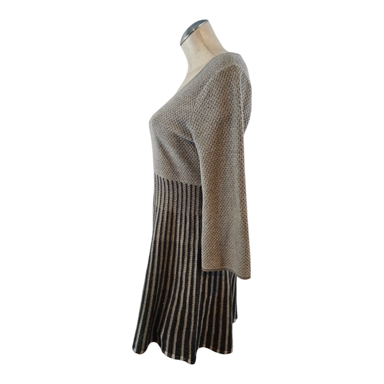 Calvin Klein Size M Gray Sparkly Knit Sweater Dress