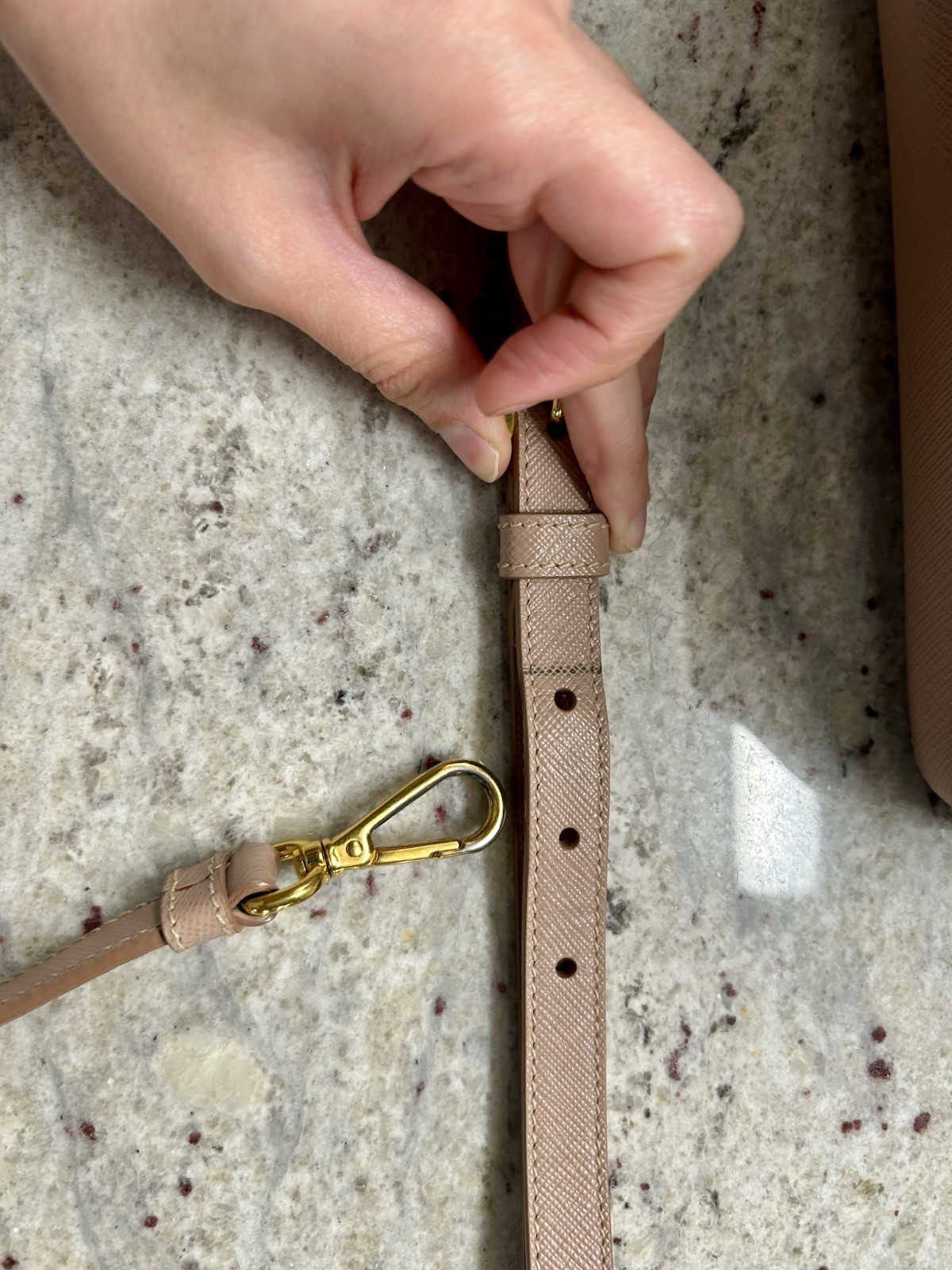 PRADA Pink Galleria Saffiano Leather Top Handle Bag w/ Adjustable Strap, Gold