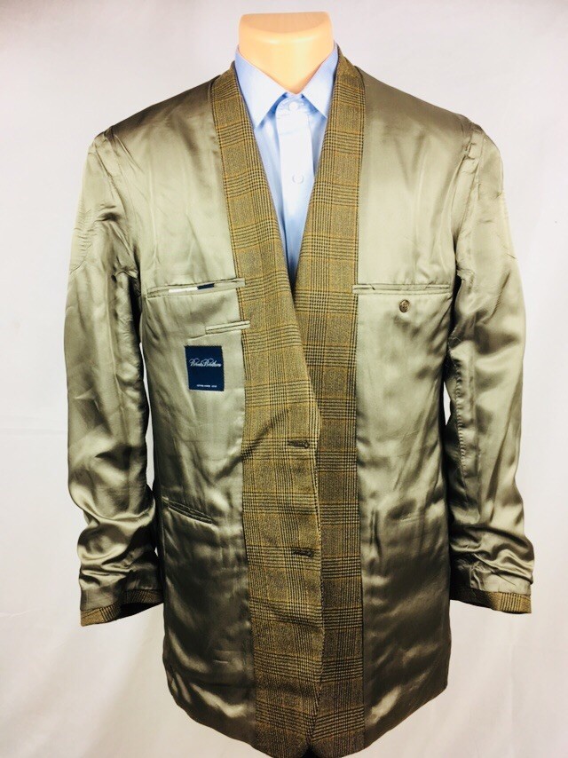 BROOKS BROTHERS Men’s 100% Wool Herringbone Tweed Blazer Sport Coat Brown 41T
