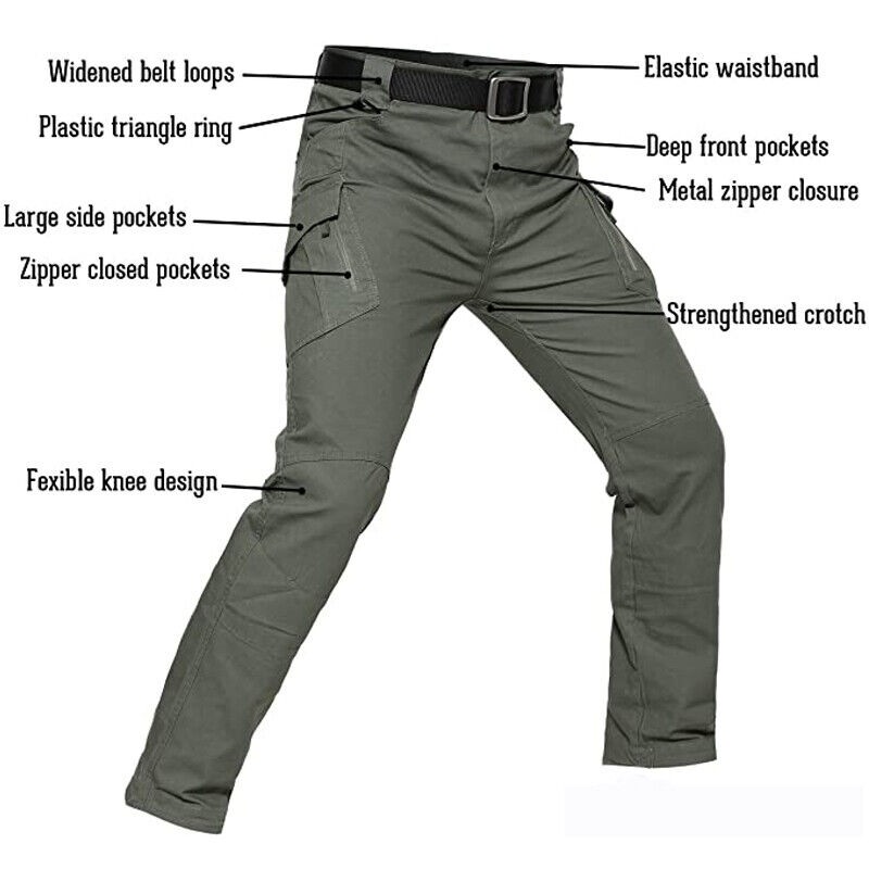 US Men Tactical Cargo Pants Soldier Straight-fit Work Combat Trousers Outdoor AA