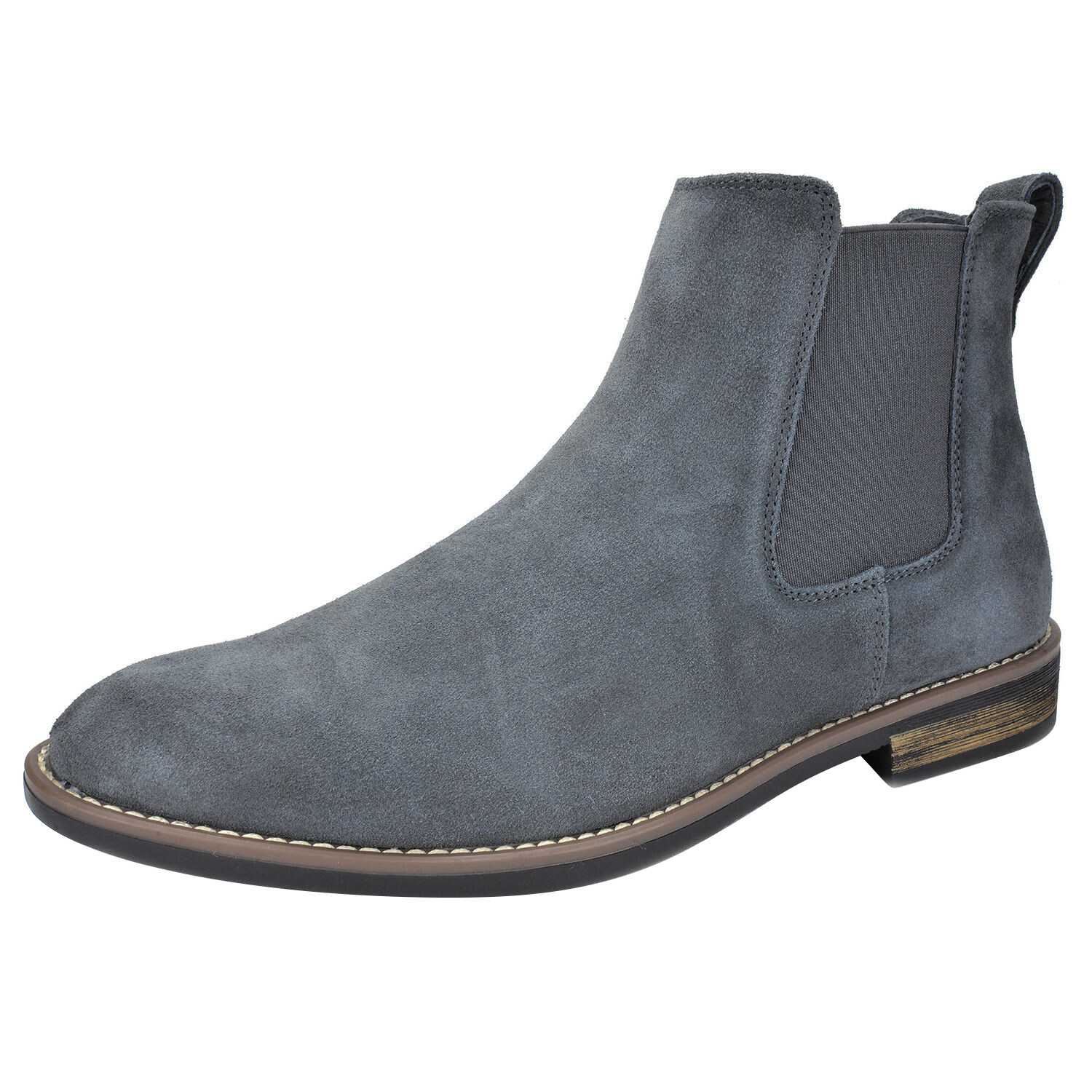 Men’s Chelsea Ankle Boots Slip On Suede Leather Chukka Dress Boots Size 6.5-15