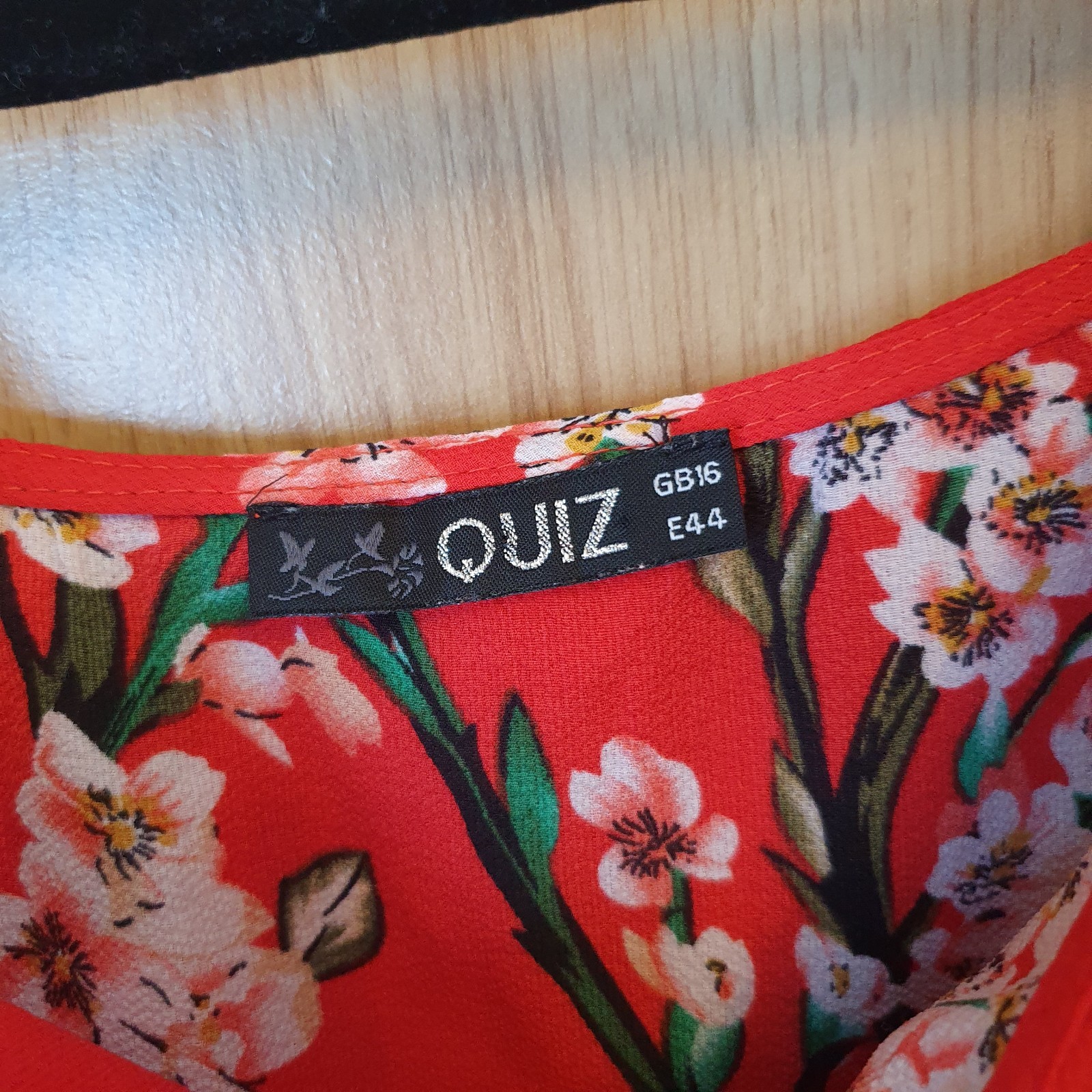 QUIZ Floral Blouse Summer Bohi Romantic Feminine Size 16 Red