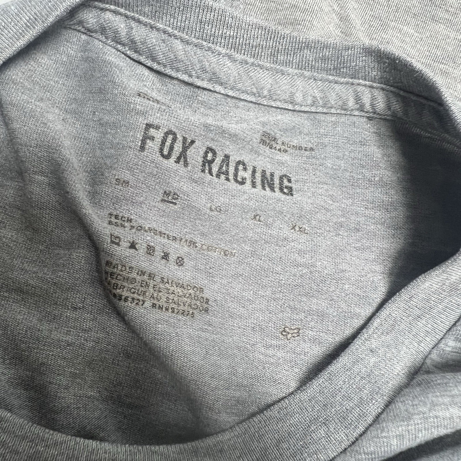Fox Racing Justified SS Tech TEE T-Shirt Size Medium Gray Tru Dri Technology