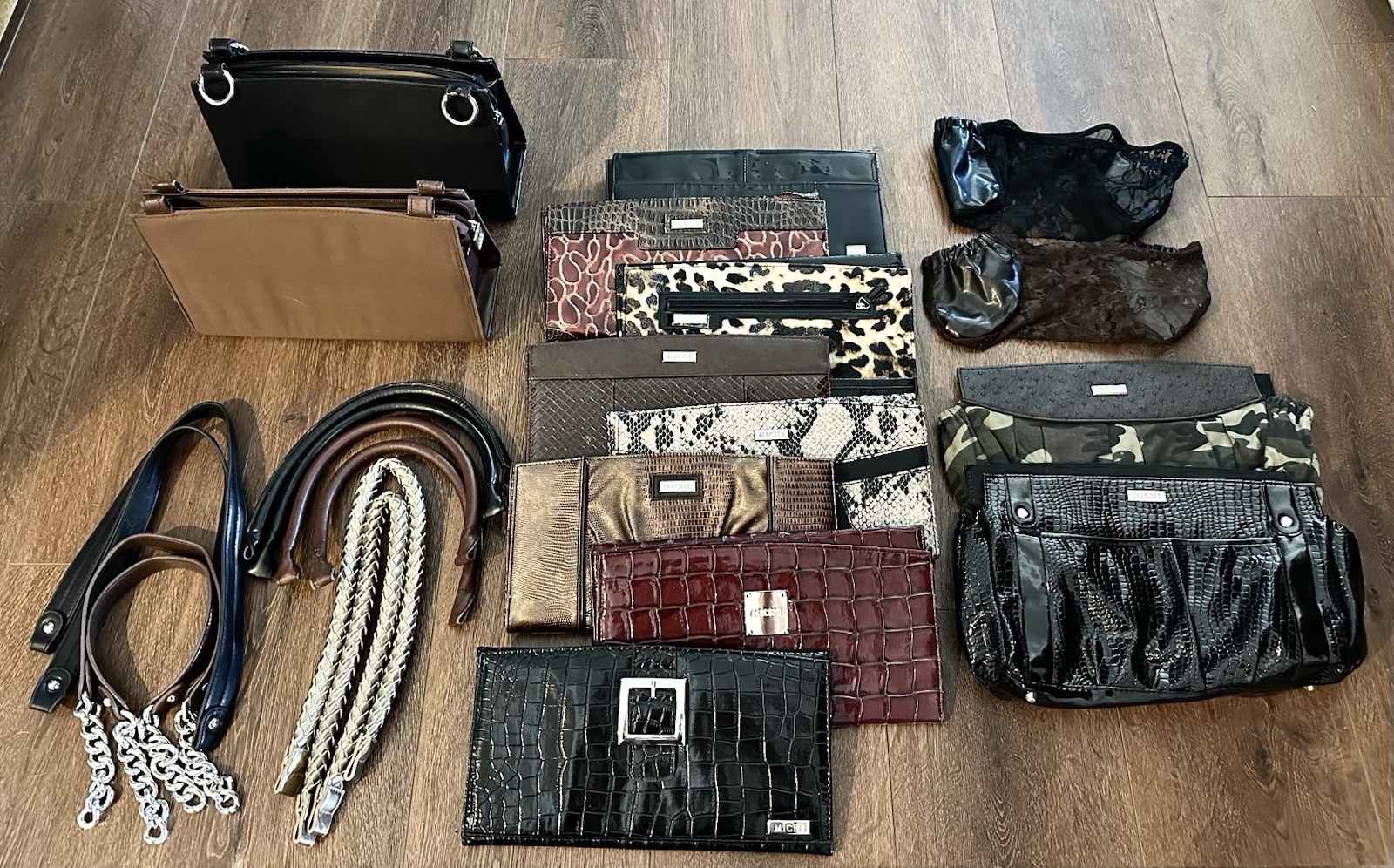 MICHE BAG LOT Brown & Black classic base bag Purse 10 shells 6 straps 2 pockette