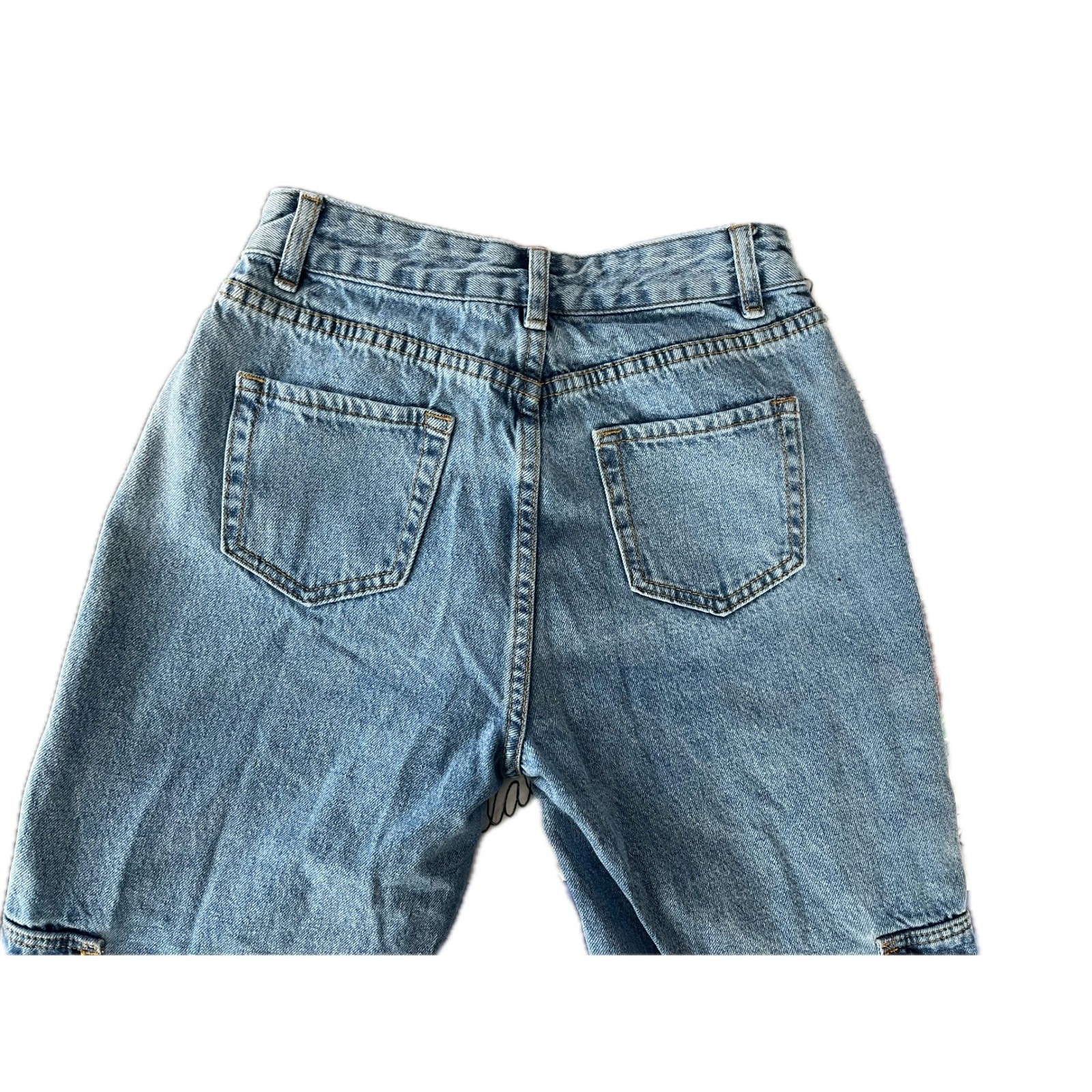 AMAZING y2k Beginning Boutique Light Wash Cargo Jeans Wide Leg Women’s Size 4