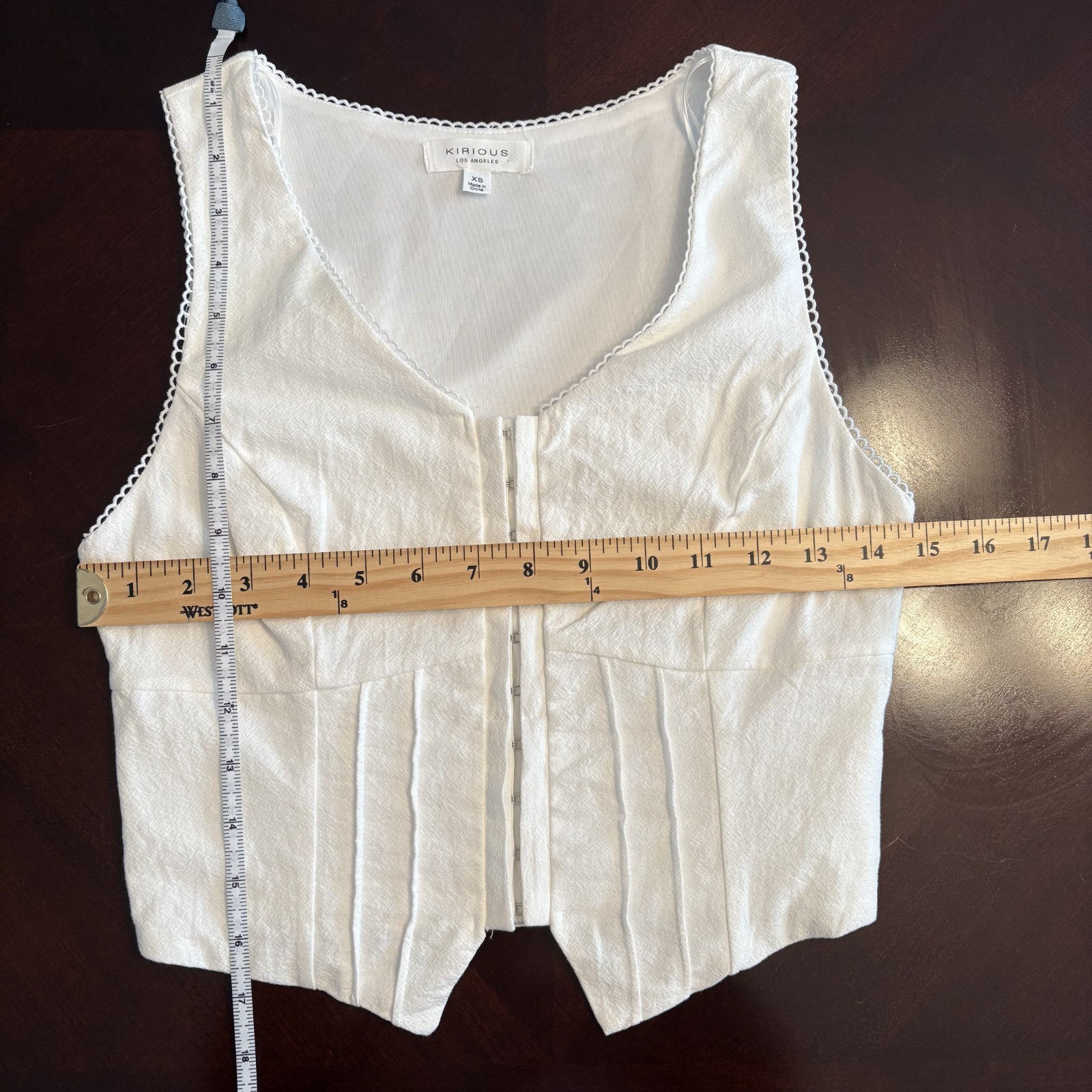 NWT 100% Cotton Corset Bustier Crop Top White XS Festival Western Coquette Boho