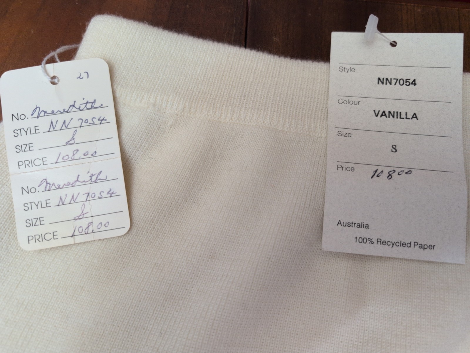 Vintage Meredith Vanilla Long Ribbed Knit Straight Skirt S Lambswool Lined Slit