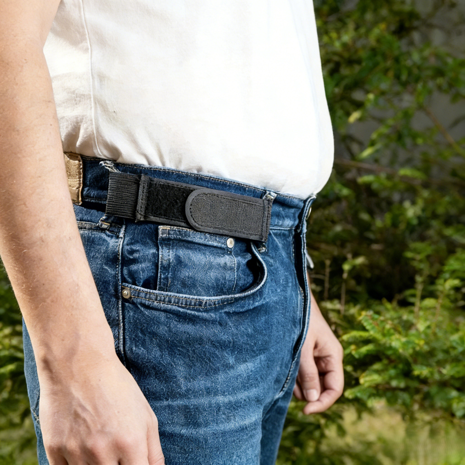 2PCS No Buckle Elastic Belt for Men Invisible Adjustable Stretch Waist Belt