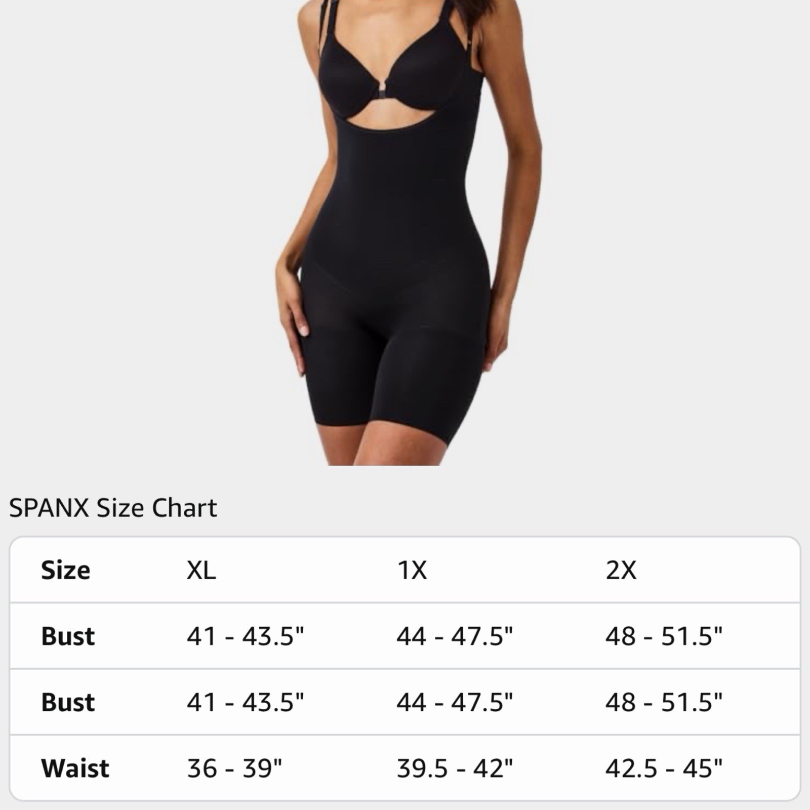 SPANX 10244R POWER Open Bust Mid-Thigh Bodysuit Black Size Xl New Open Box