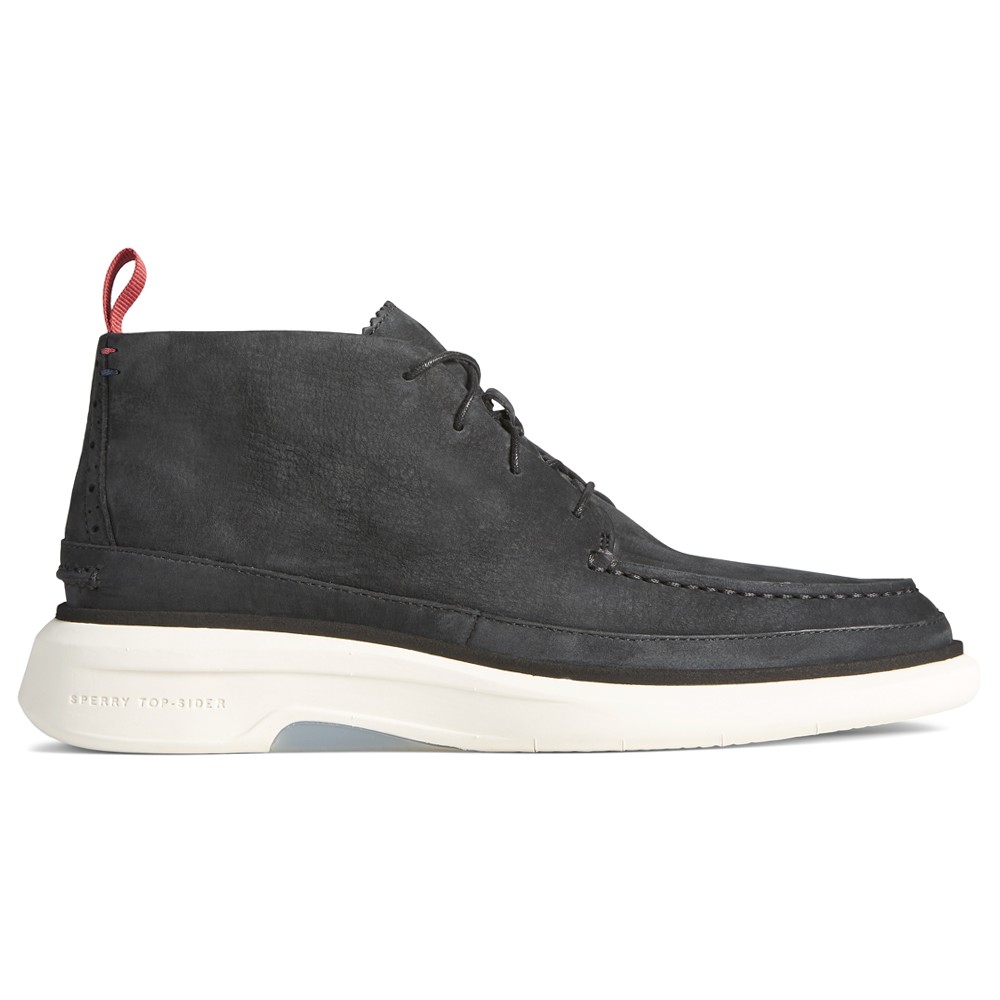 Sperry Gold Cup Commodore Plushwave Round Toe Chukka Mens Black Casual Boots ST