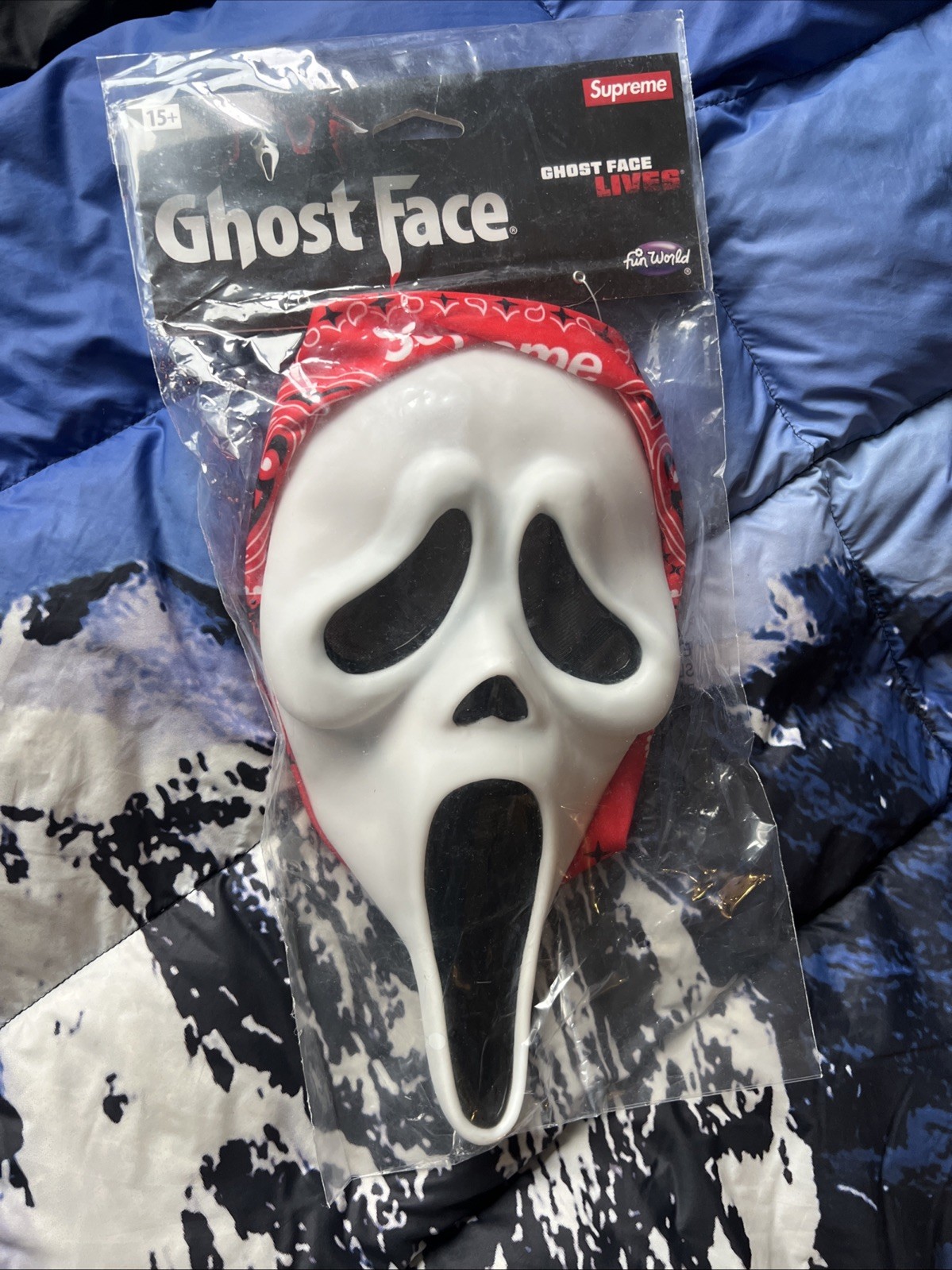 Supreme Ghost Face Mask Red Bandana FW23 Fun World Scream NEW IN HAND