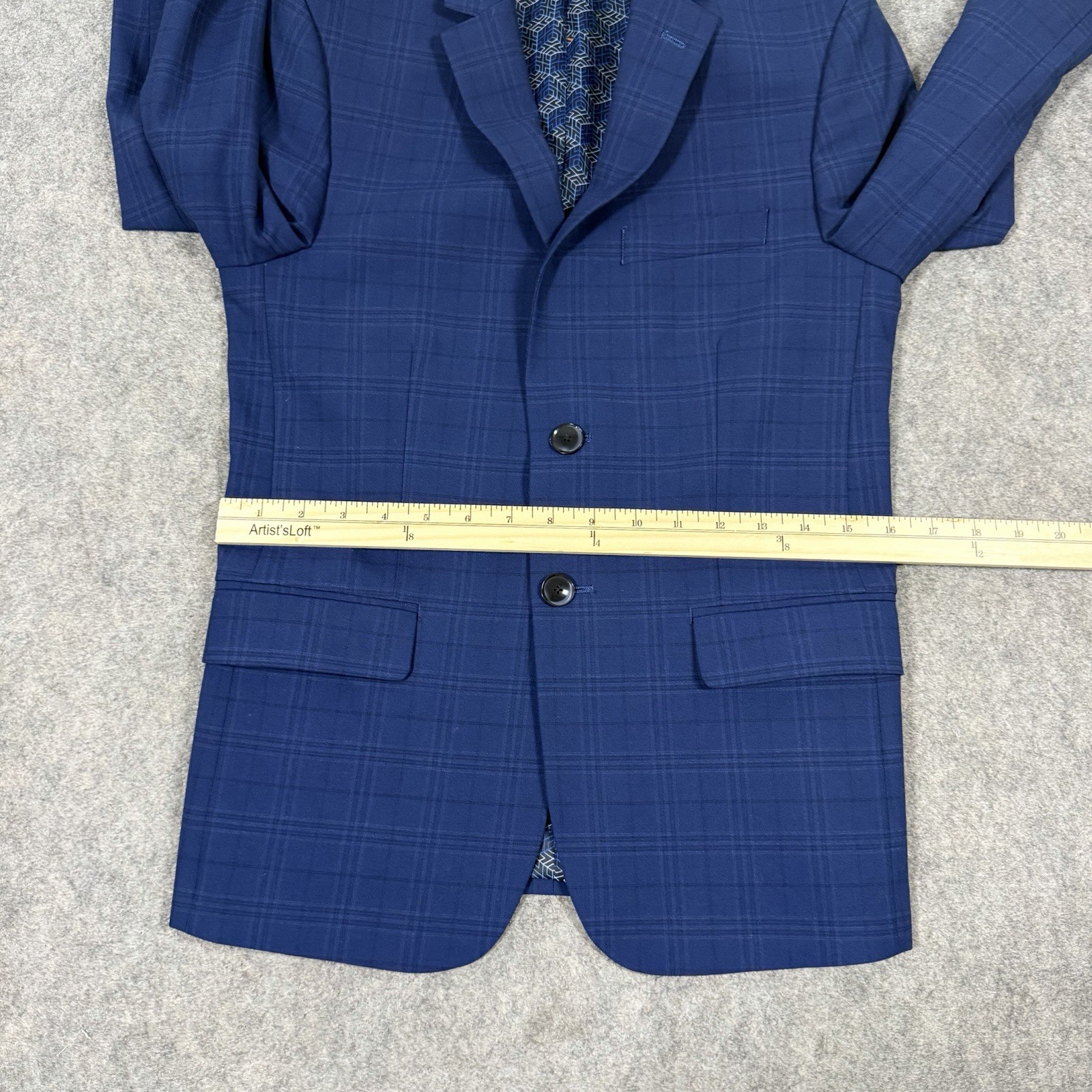 Tallia 2-Button Blazer Jacket Men’s Sz (Measurement See Picture) Blue Glen Check