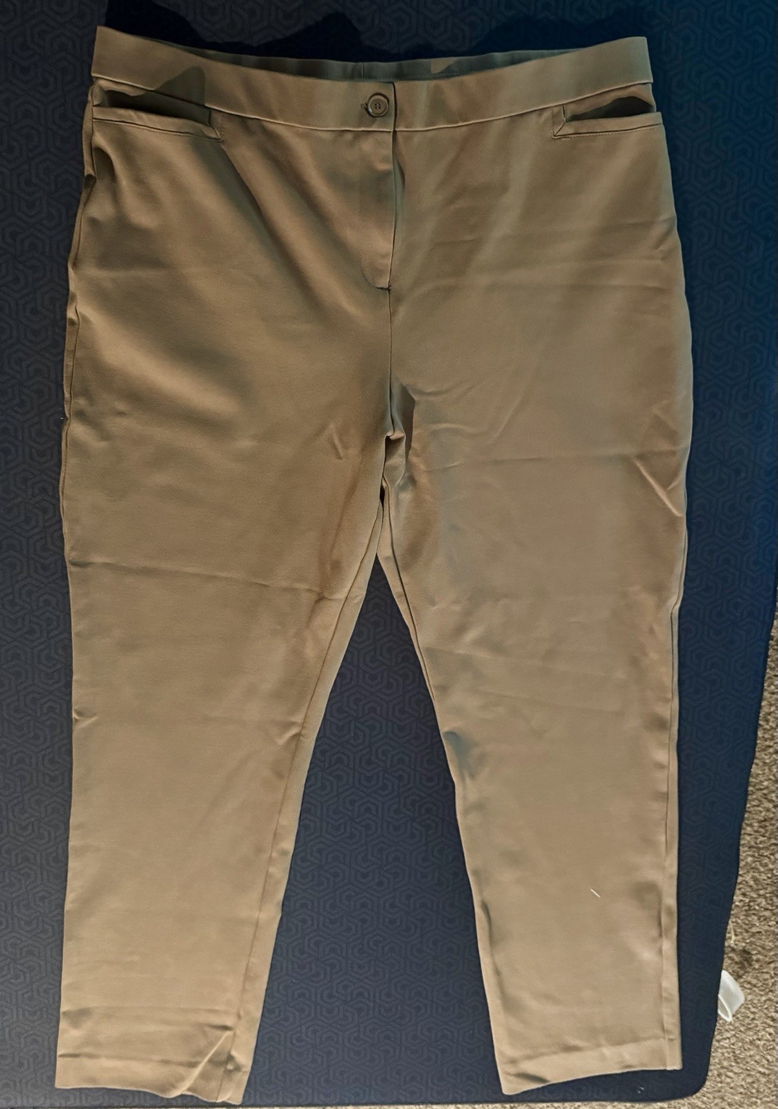 Susan Graver Driftwood Brown Liquid Knit Straight Leg Pull-On Pants Size XL