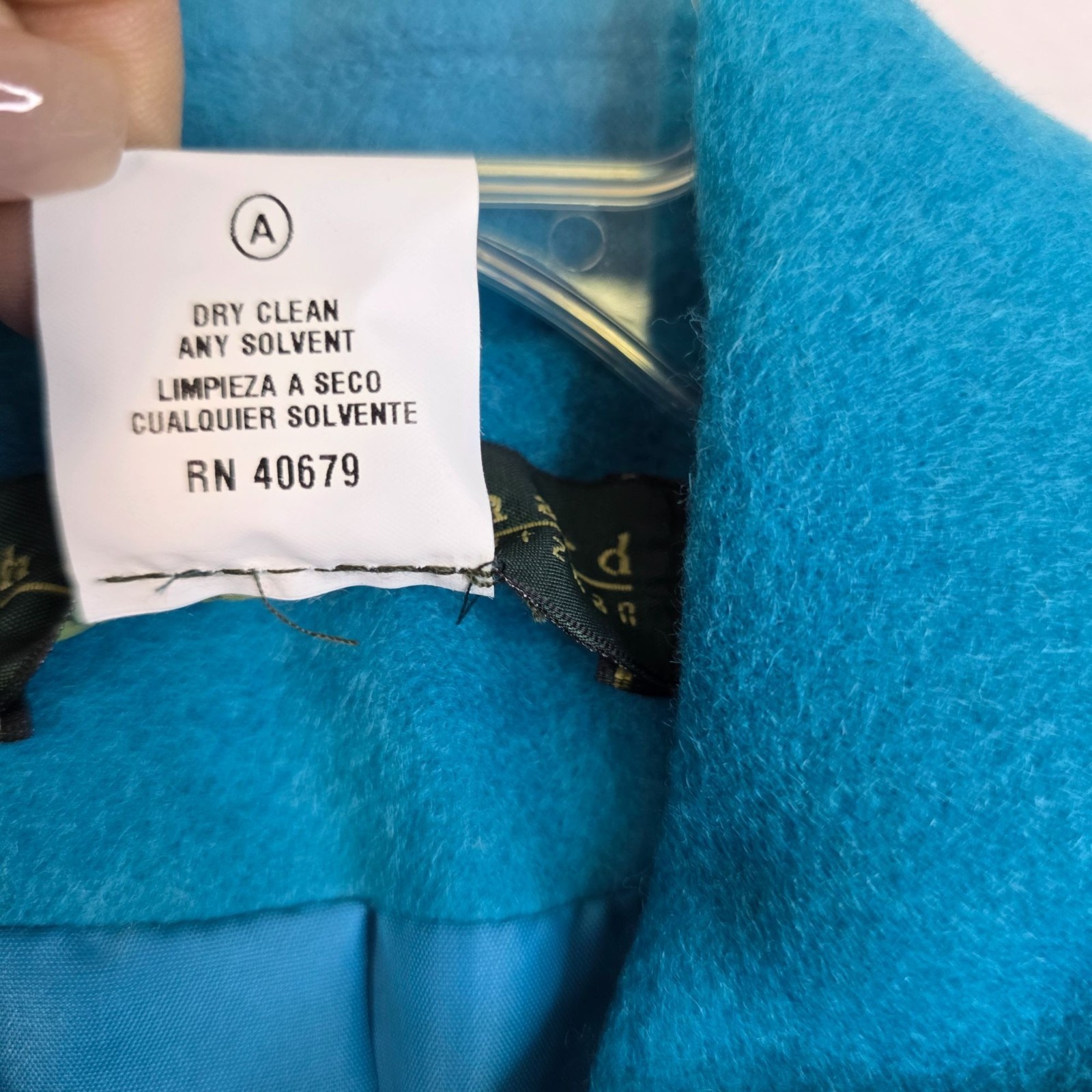 Vintage 90s Wool Duffle Coat 8 Turquoise Quiet Luxury Old Money Outdoor Winter