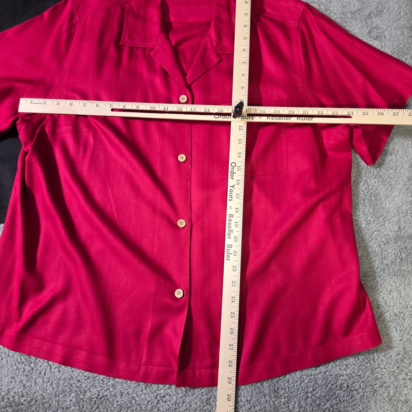 Jacobson’s Womens 2X Shirt Bundle Red Black 100% Silk Short Sleeve Camp Collar