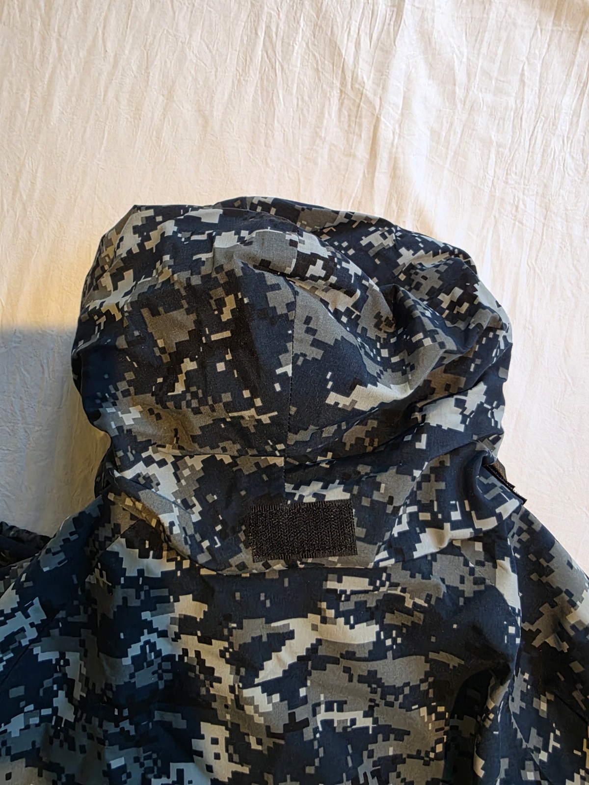 US Navy Jacket Men Large Long Navy Blue Digital Camo Working Parka Shell Digi