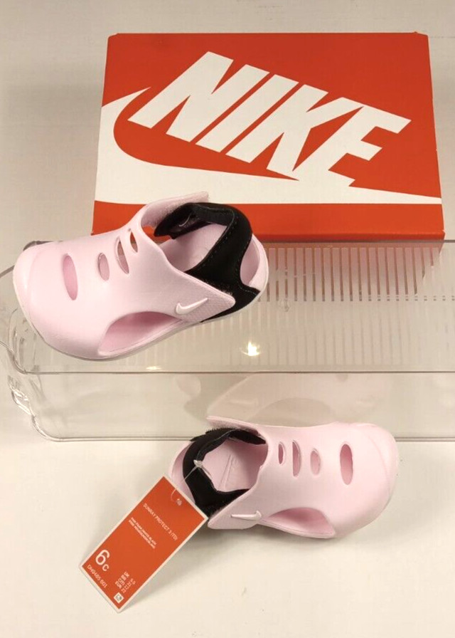 Size 6c Nike Sunray Pink/White/Black Toddler Girl’s Sandals/Shoes New In Box