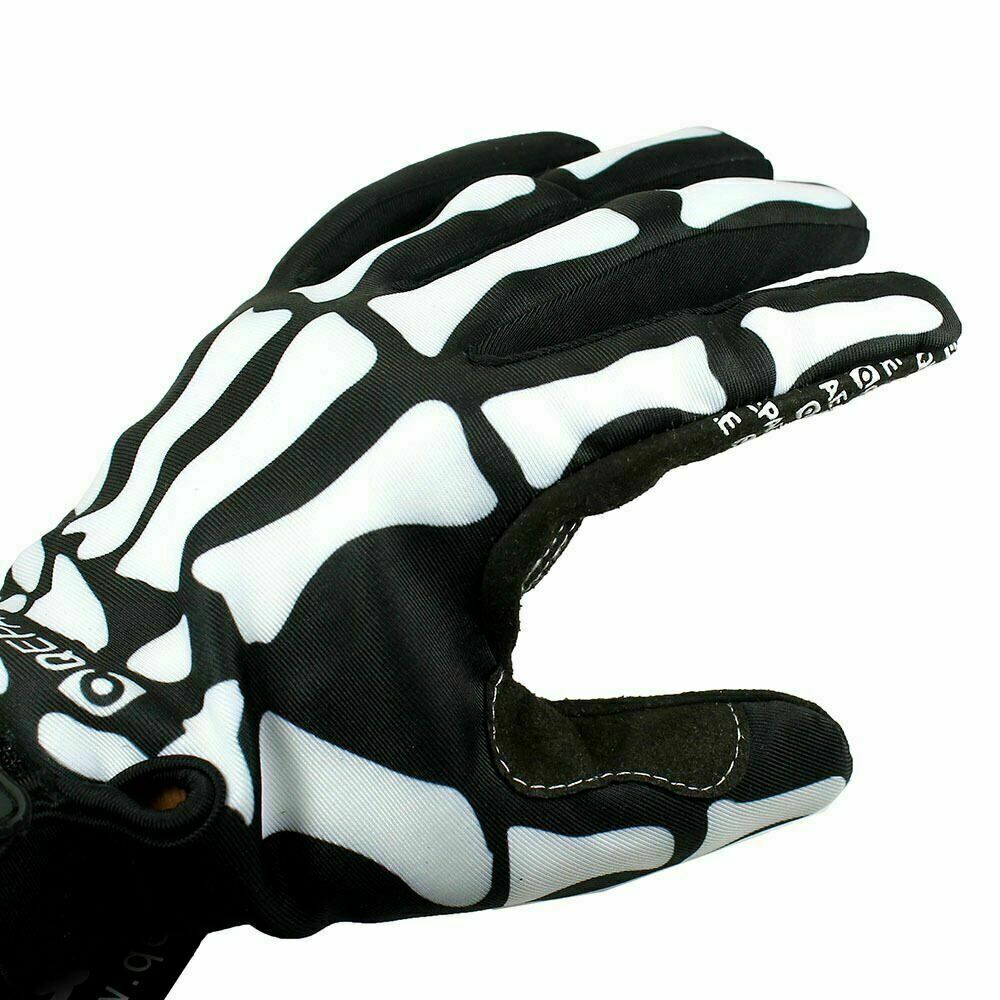 Full Finger Biker Skeleton Bone Gloves Racing Cycling Motorcycle Mechanics Goth