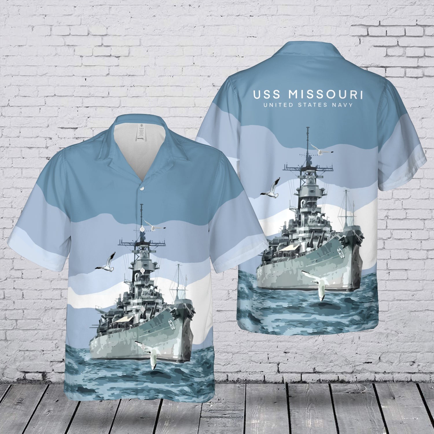 US Navy USS Missouri BB 63 Hawaiian Shirt