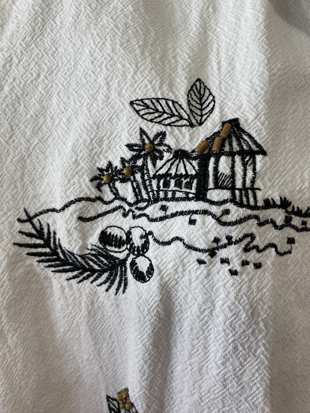 Graff by UM Company Shirt Women’s Size Large Embroidered Beads Tropical Vacation