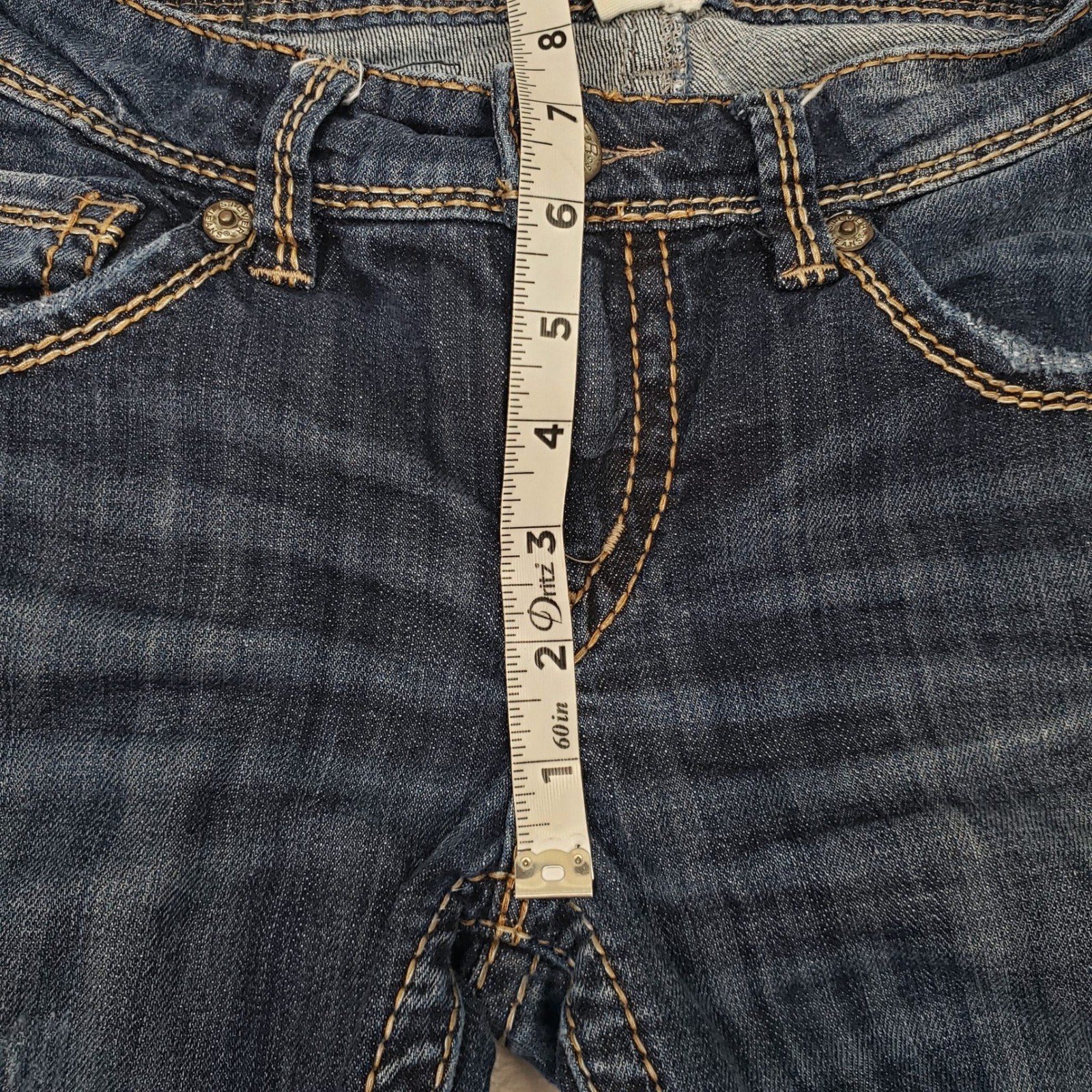 Silver Jeans Womens Kelli Boyfriend Relaxed Skinny Jeans Blue 26 (28) Low Rise