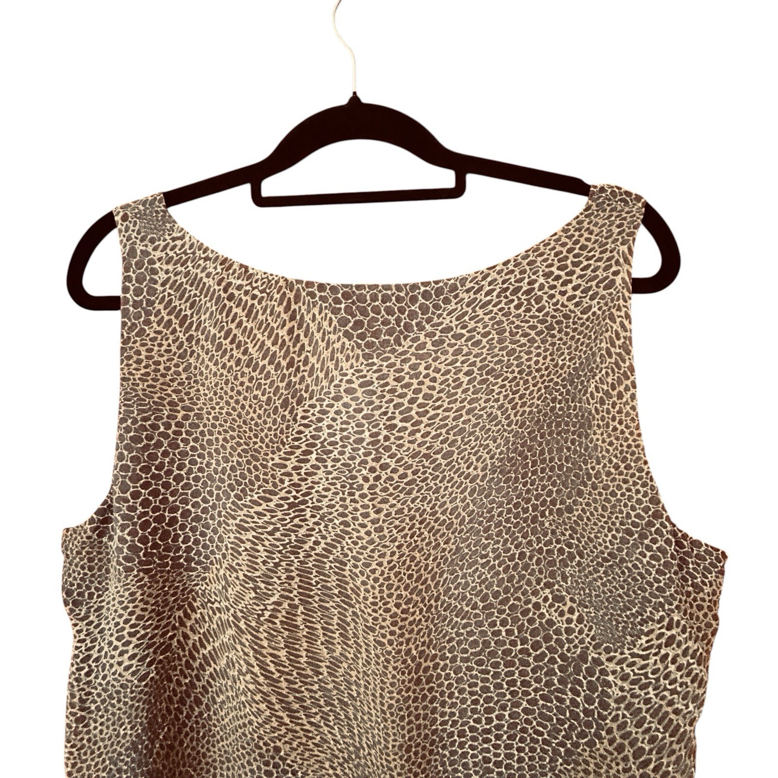 Banana Republic Women’s Sleeveless Blouson Bodice Lined Brown Gold Tank Top XL
